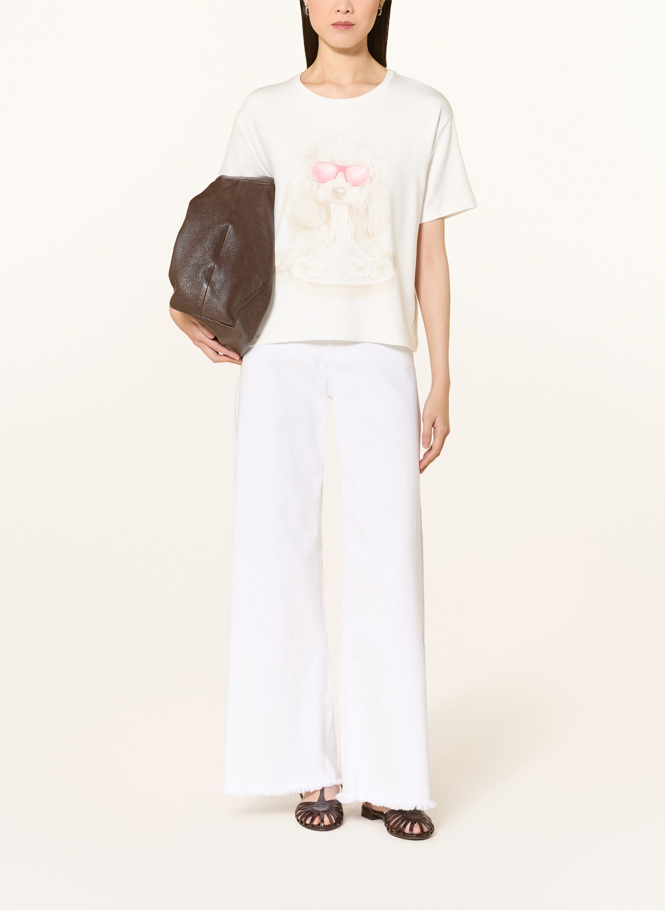 monari T-Shirt: WEISS / ROSA / BEIGE