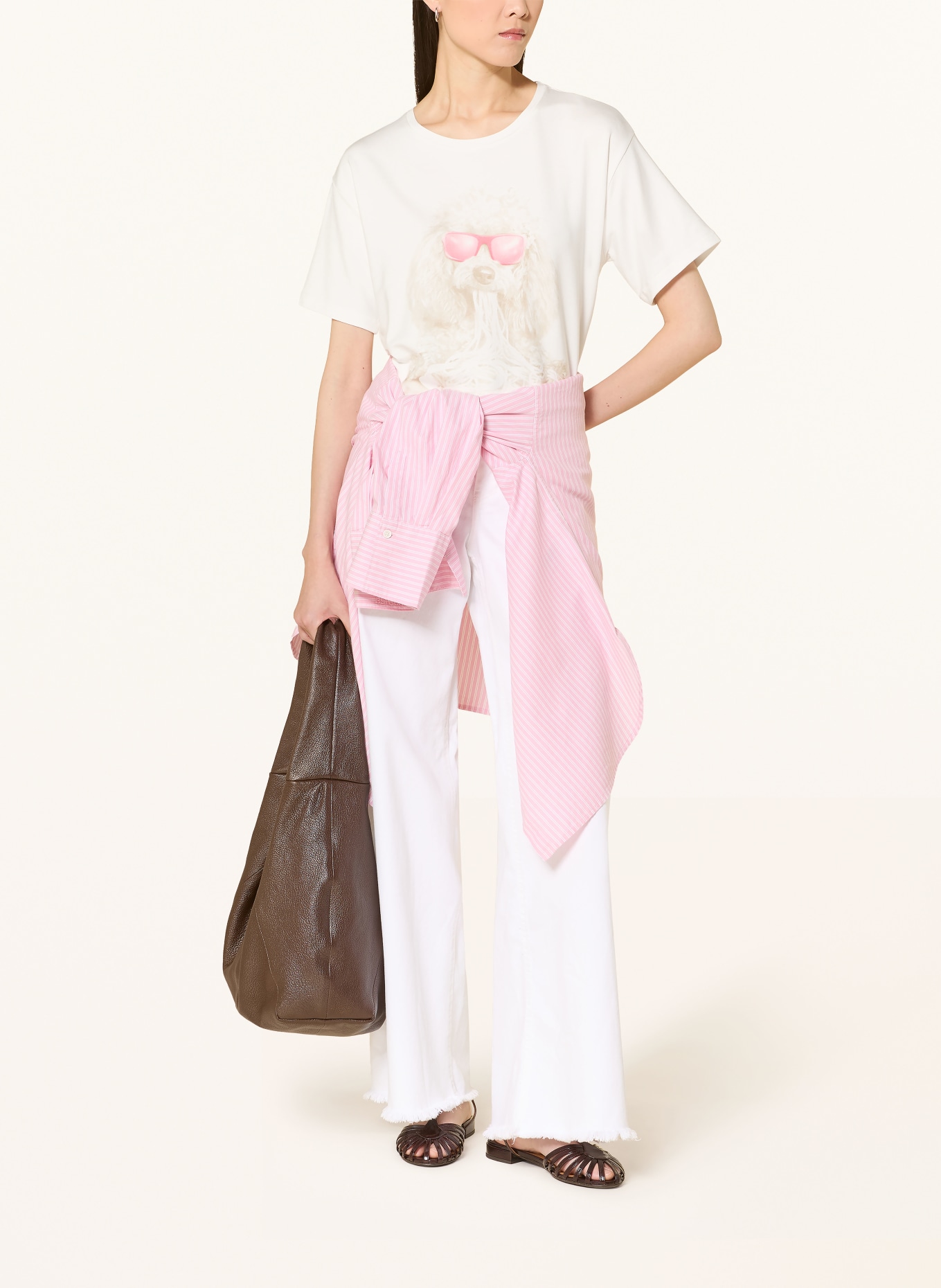 monari T-Shirt: WEISS / ROSA / BEIGE