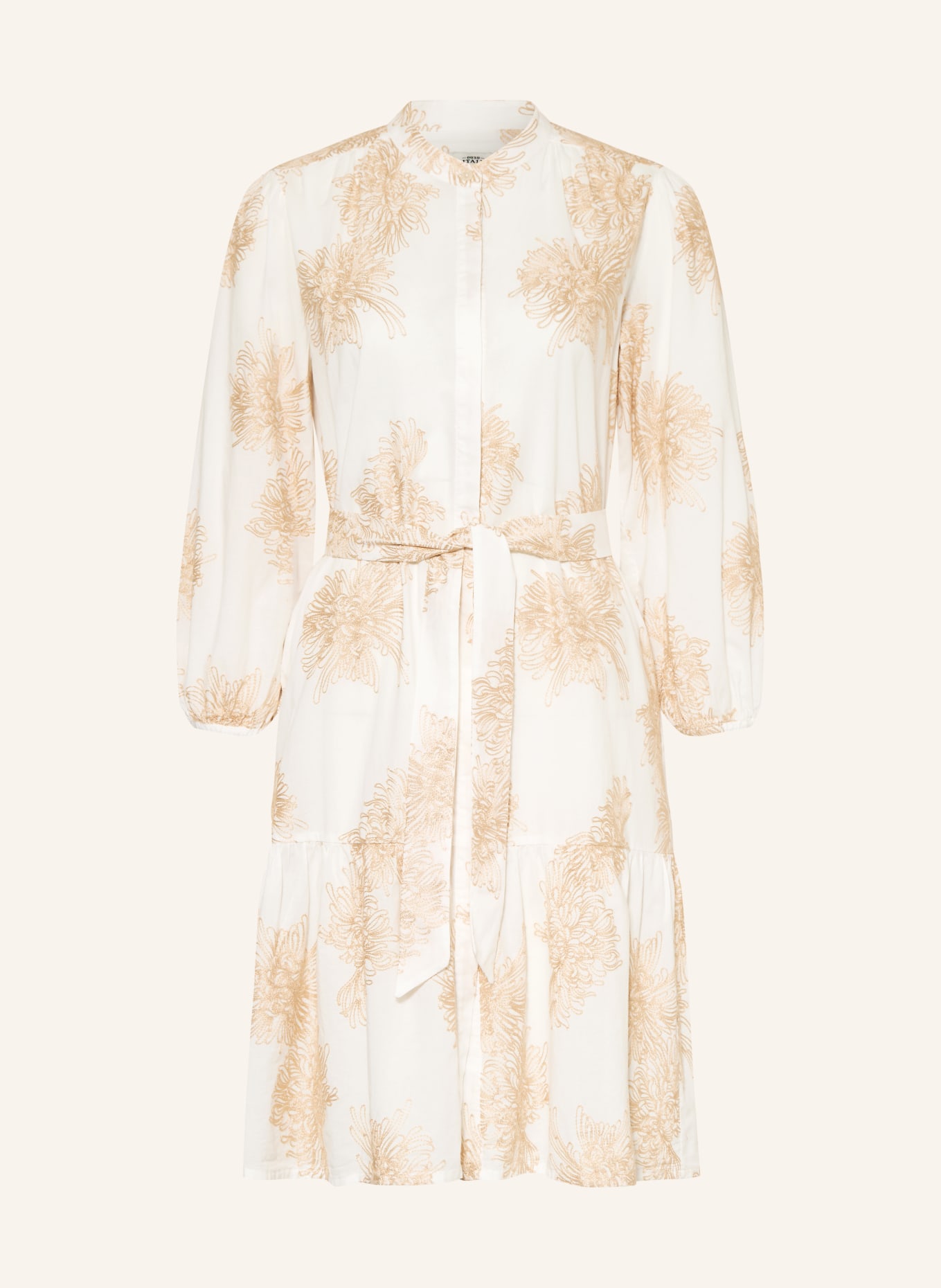 0039 ITALY Jurk MILO met 3/4-mouwen: CRÈME / GOUD