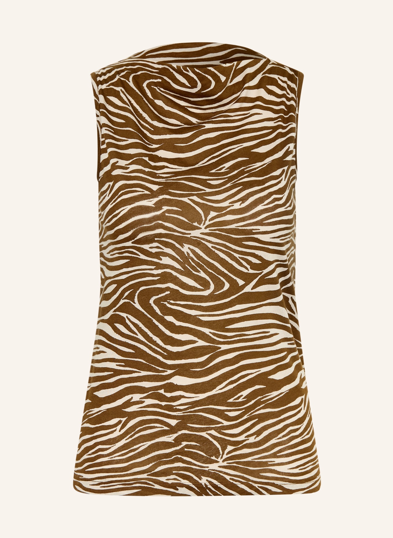 ARMEDANGELS Top ZEBRA: BEIGE / BROWN