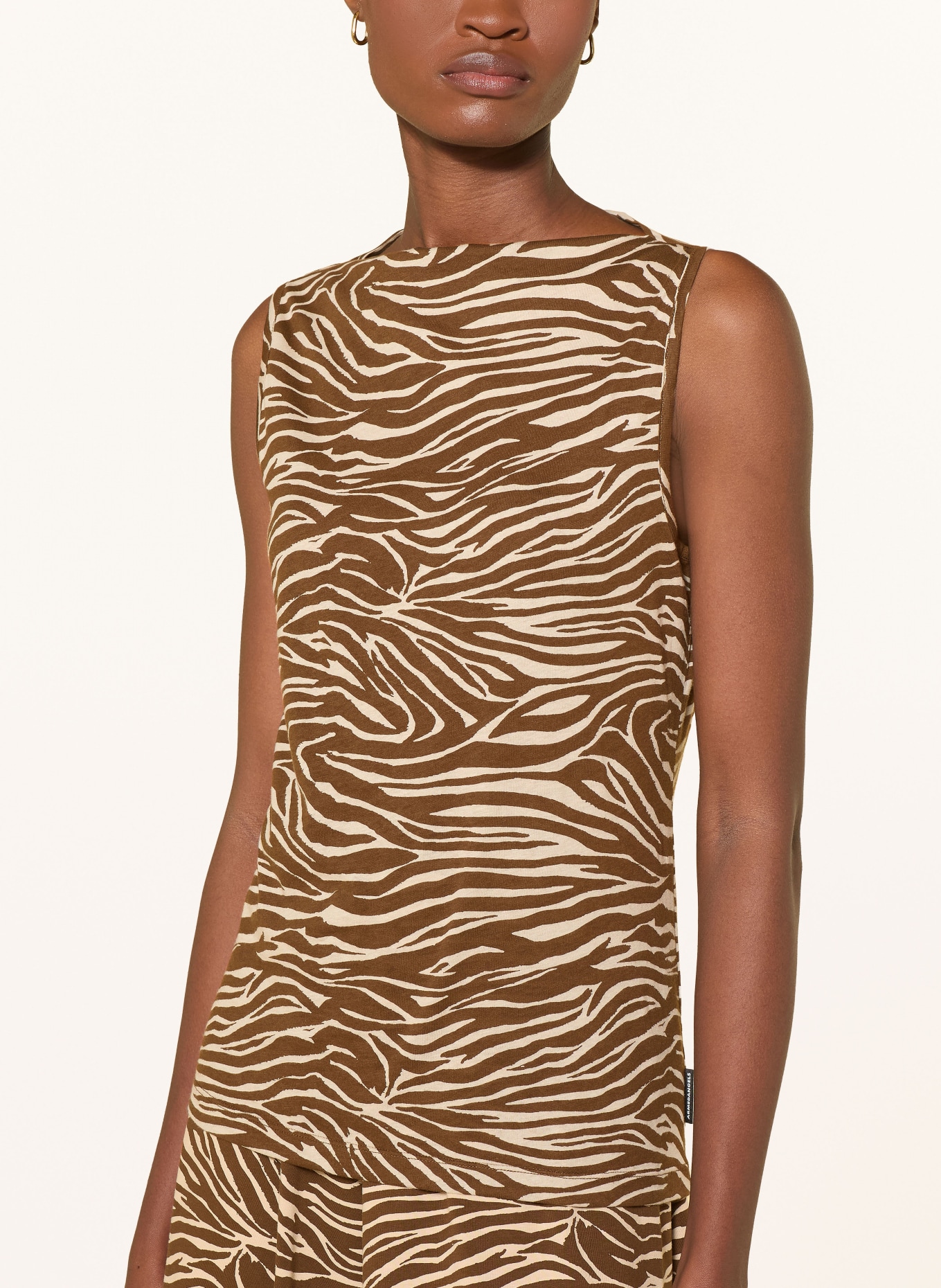 ARMEDANGELS Top ZEBRA: BEIGE / BROWN