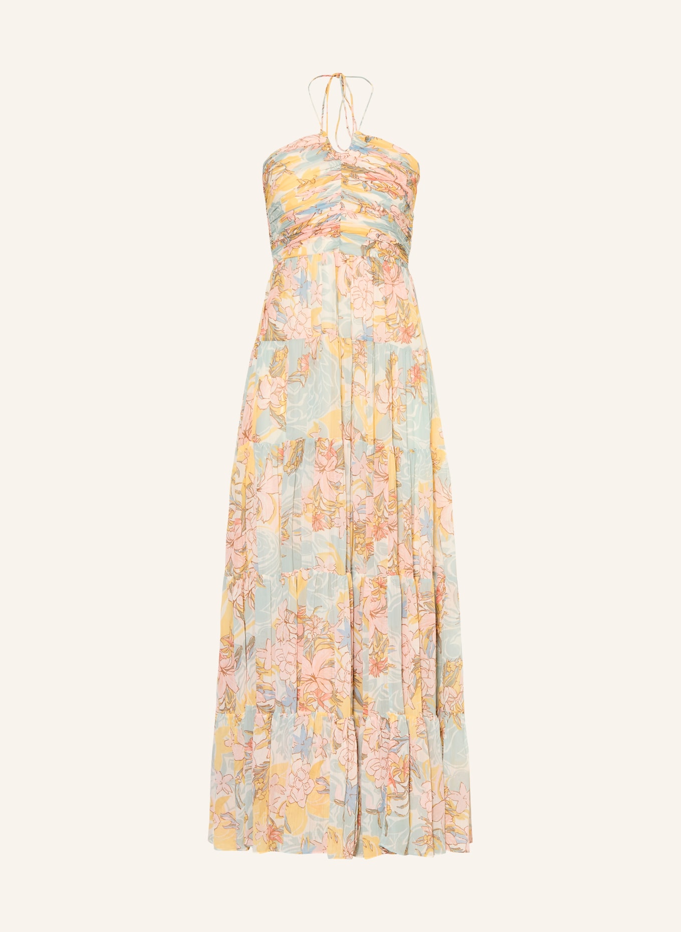 LAUREN RALPH LAUREN Abendkleid: GELB / ROSA / BLAU