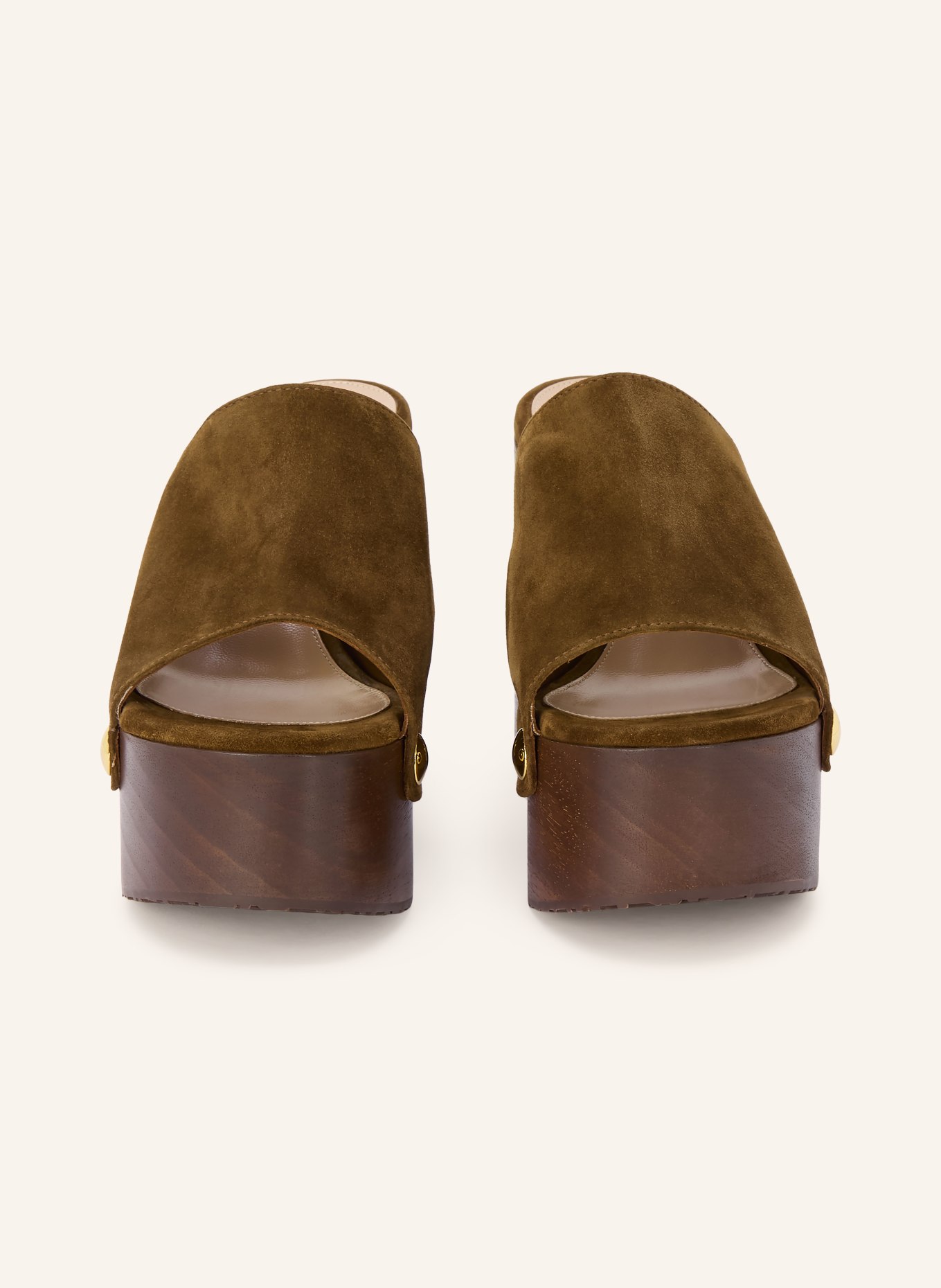 Gianvito Rossi Plateformes compensées CAMOSCIO avec rivets: MARRON