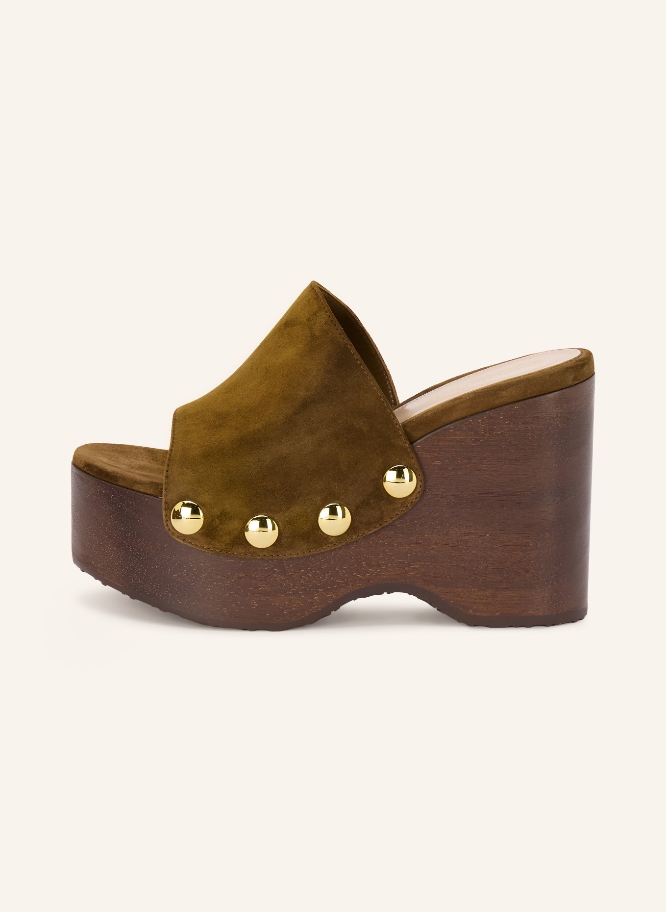 Gianvito Rossi Plateformes compensées CAMOSCIO avec rivets: MARRON