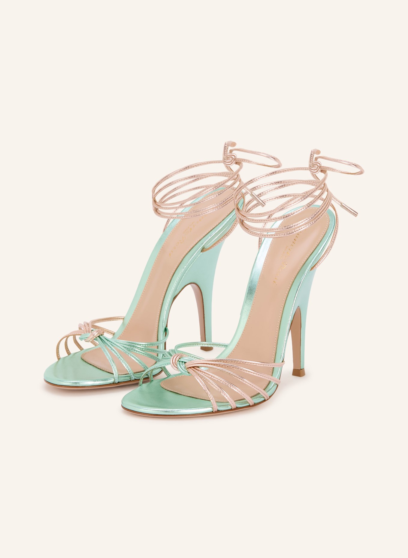 Gianvito Rossi Sandály MALÉ: BARVA RŮŽOVÉHO ZLATA / MÁTOVÁ