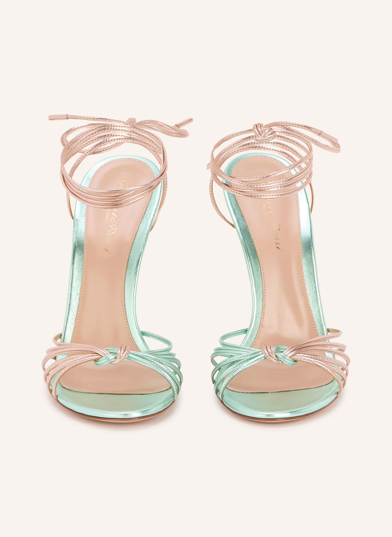 Gianvito Rossi Sandály MALÉ: BARVA RŮŽOVÉHO ZLATA / MÁTOVÁ