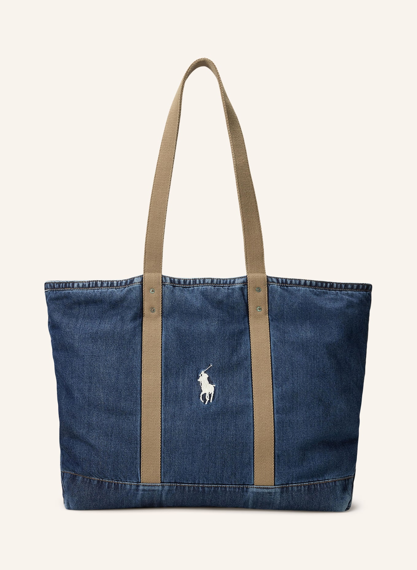POLO RALPH LAUREN Jeans-Shopper: DUNKELBLAU / COGNAC