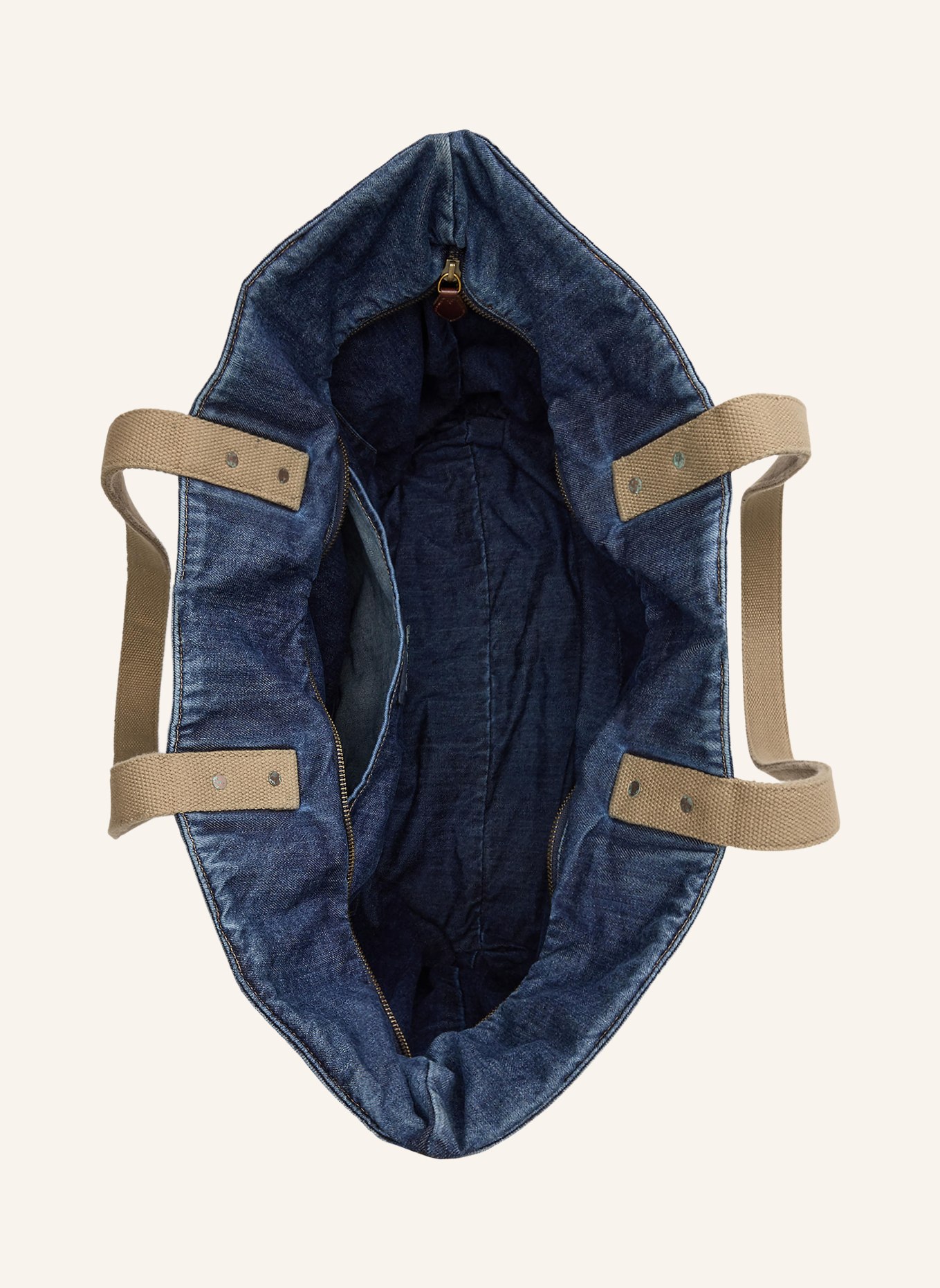 POLO RALPH LAUREN Jeans-Shopper: DUNKELBLAU / COGNAC