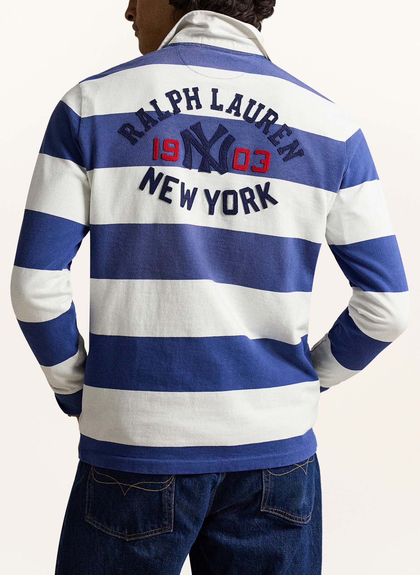POLO RALPH LAUREN Rugbyshirt: WEISS / DUNKELBLAU