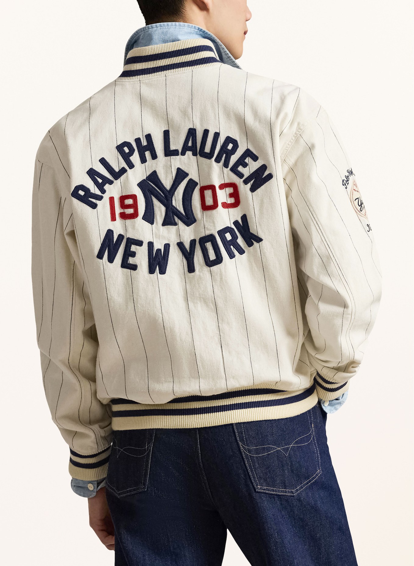 POLO RALPH LAUREN blouson: CRÈME / DONKERROOD / DONKERBLAUW