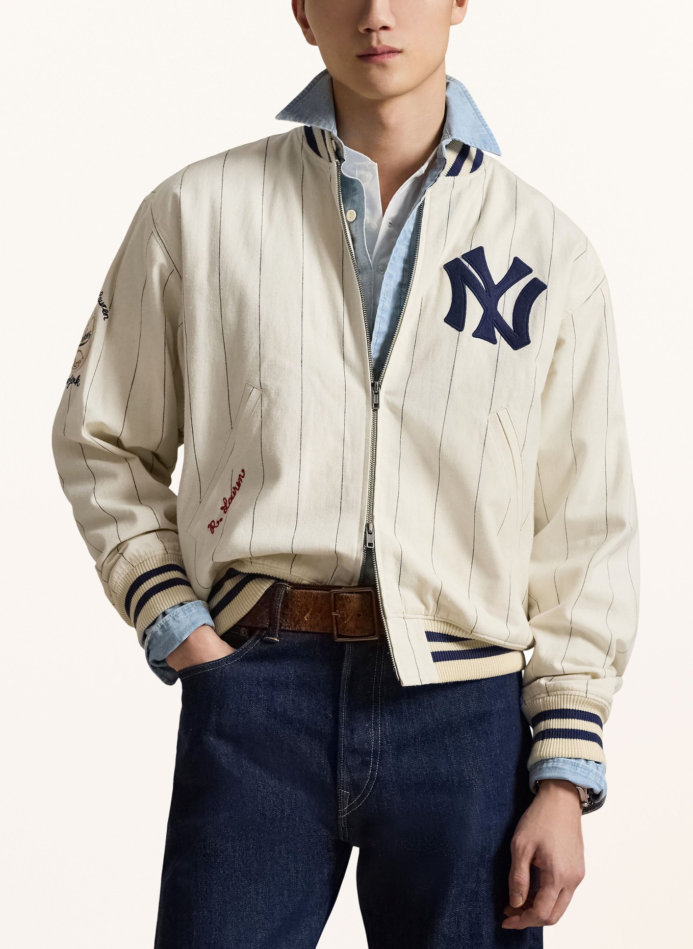 POLO RALPH LAUREN blouson: CRÈME / DONKERROOD / DONKERBLAUW