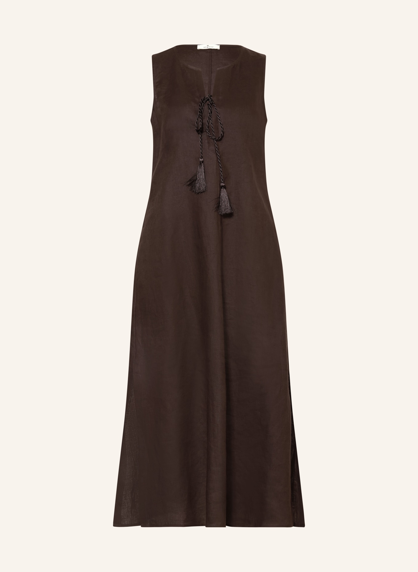 ANGOOR Leinenkleid FRANKA: DUNKELBRAUN
