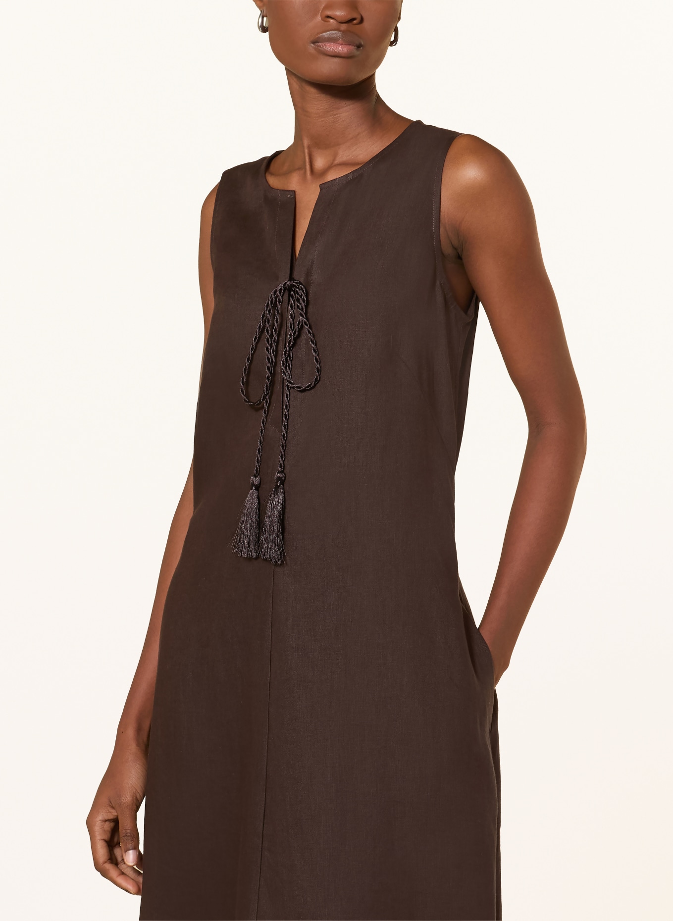 ANGOOR Leinenkleid FRANKA: DUNKELBRAUN