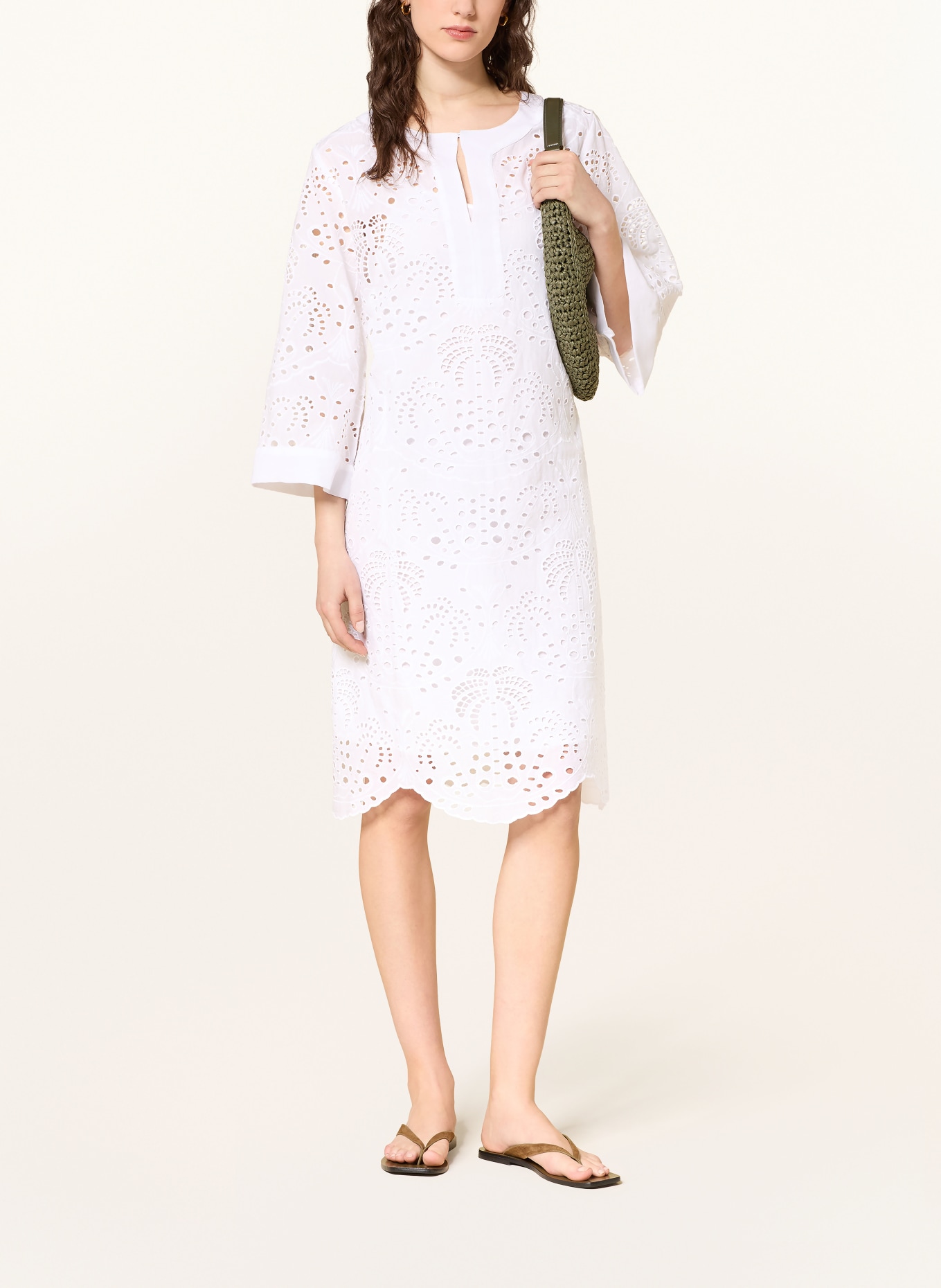 ANGOOR Kleid mit Lochspitze: WEISS