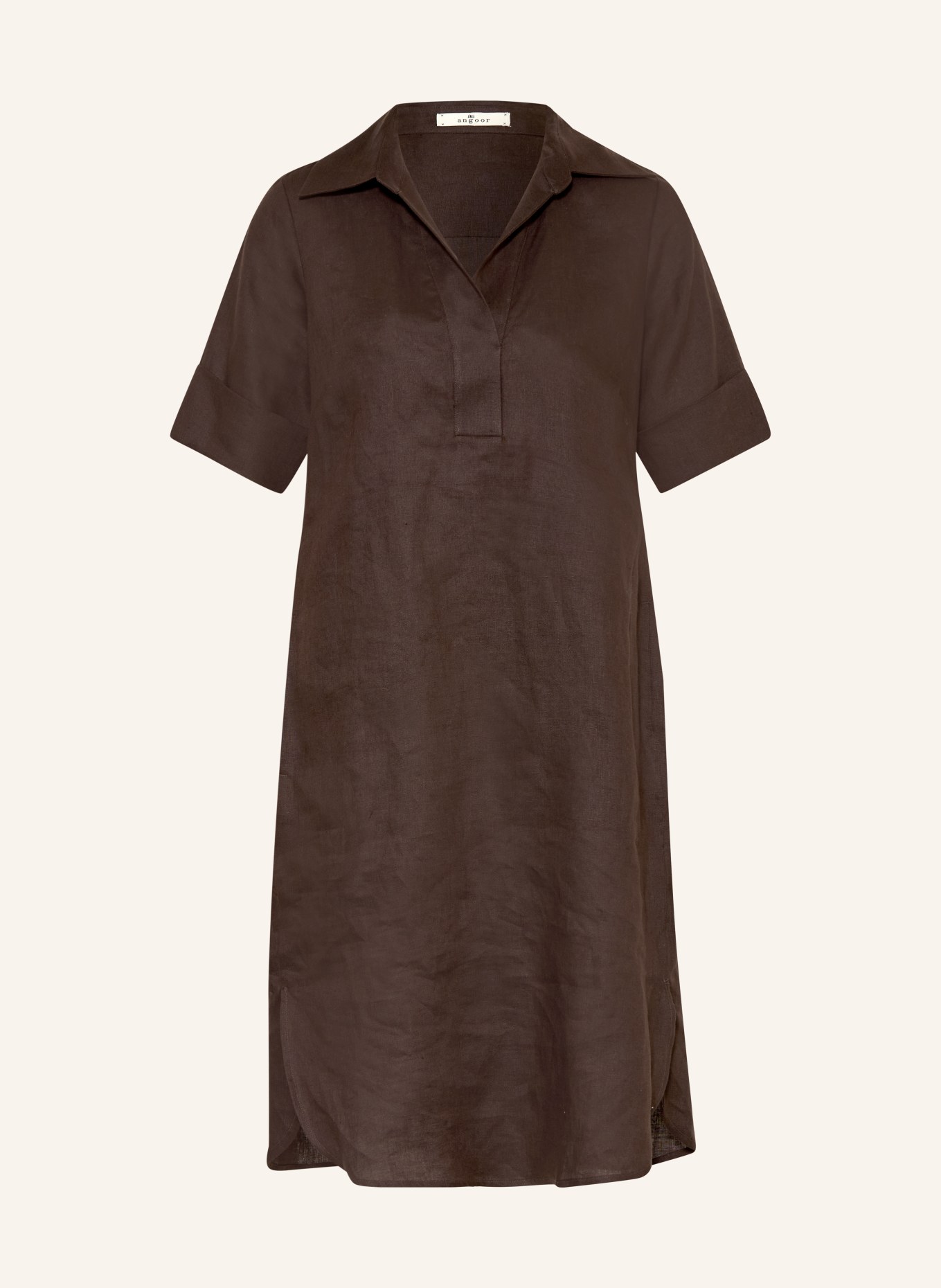 ANGOOR Leinenkleid ESTHER: DUNKELBRAUN