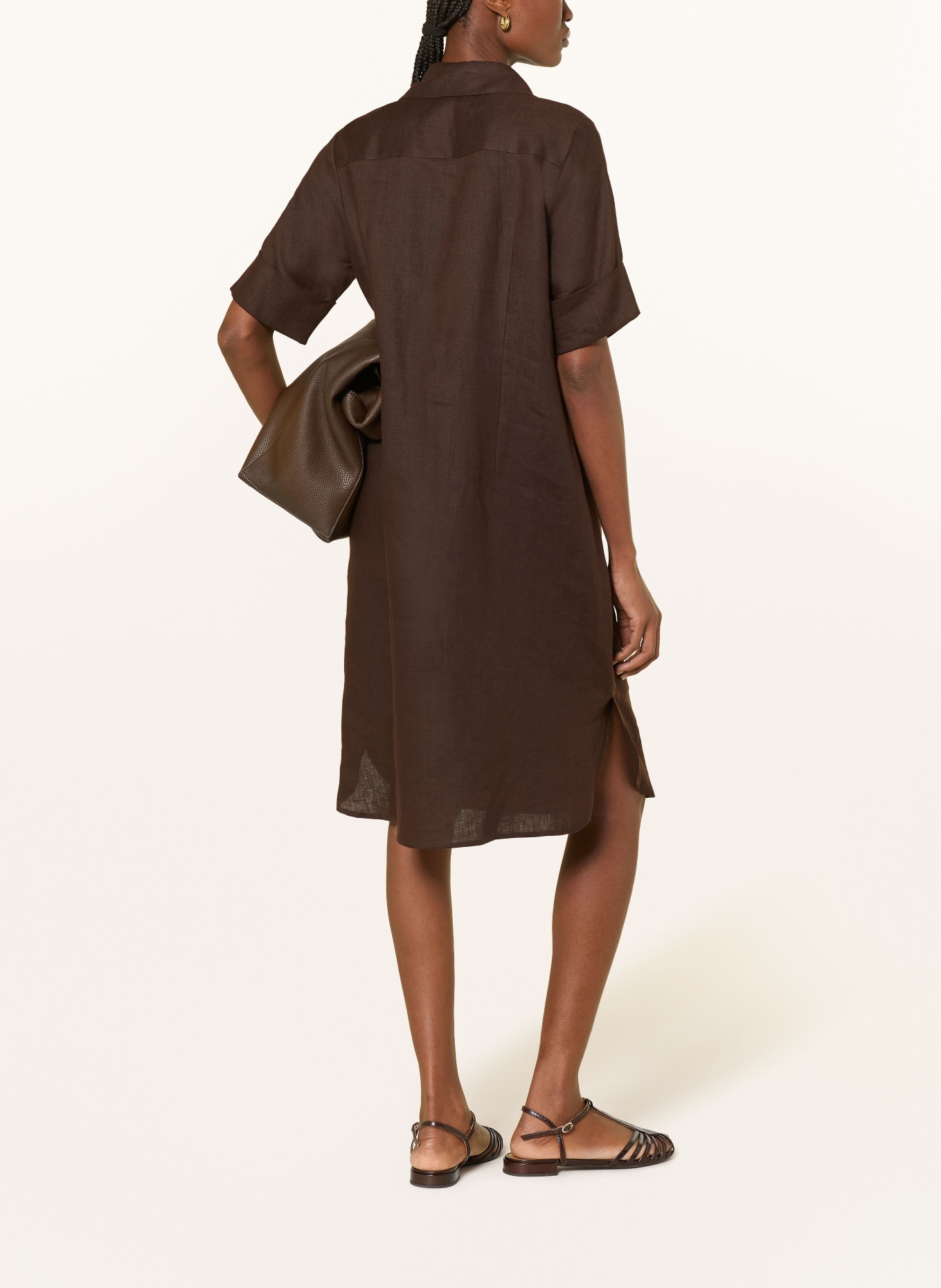 ANGOOR Leinenkleid ESTHER: DUNKELBRAUN