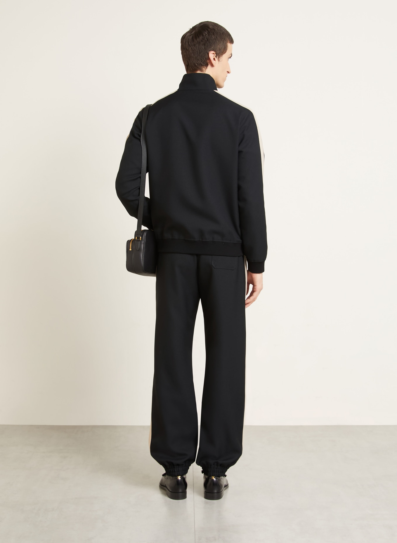 VALENTINO VGOLD-joggingbroek met galonstrepen: ZWART / BEIGE