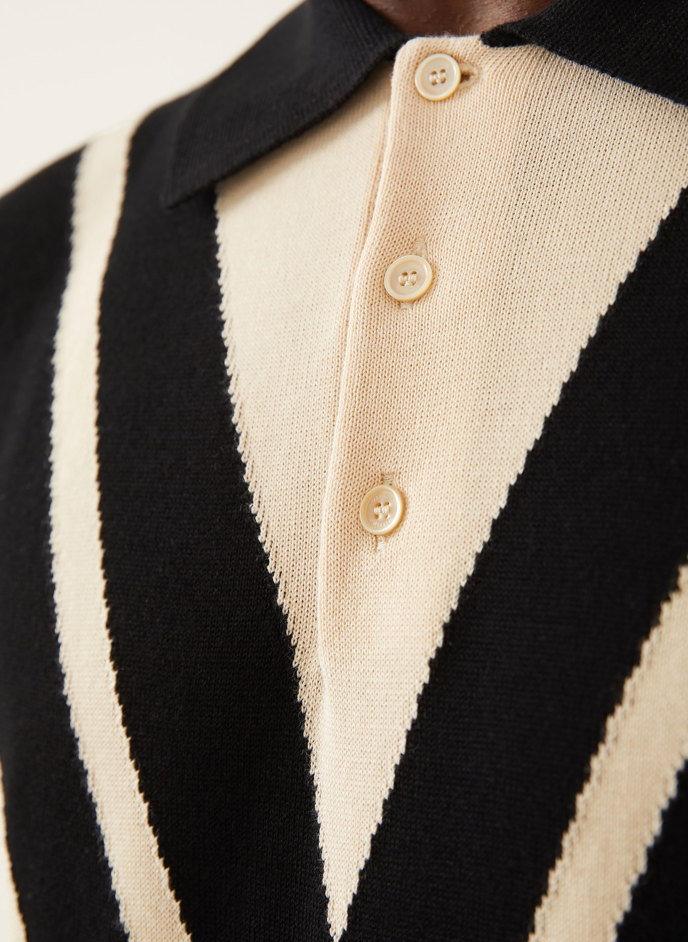 VALENTINO knitted polo shirt: LIGHT BROWN / BLACK