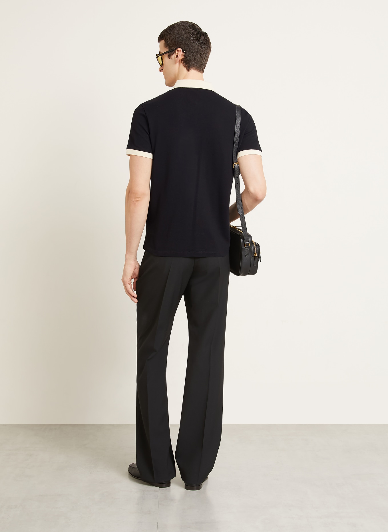 VALENTINO Piqué-poloshirt VGOLD: ZWART / ECRU