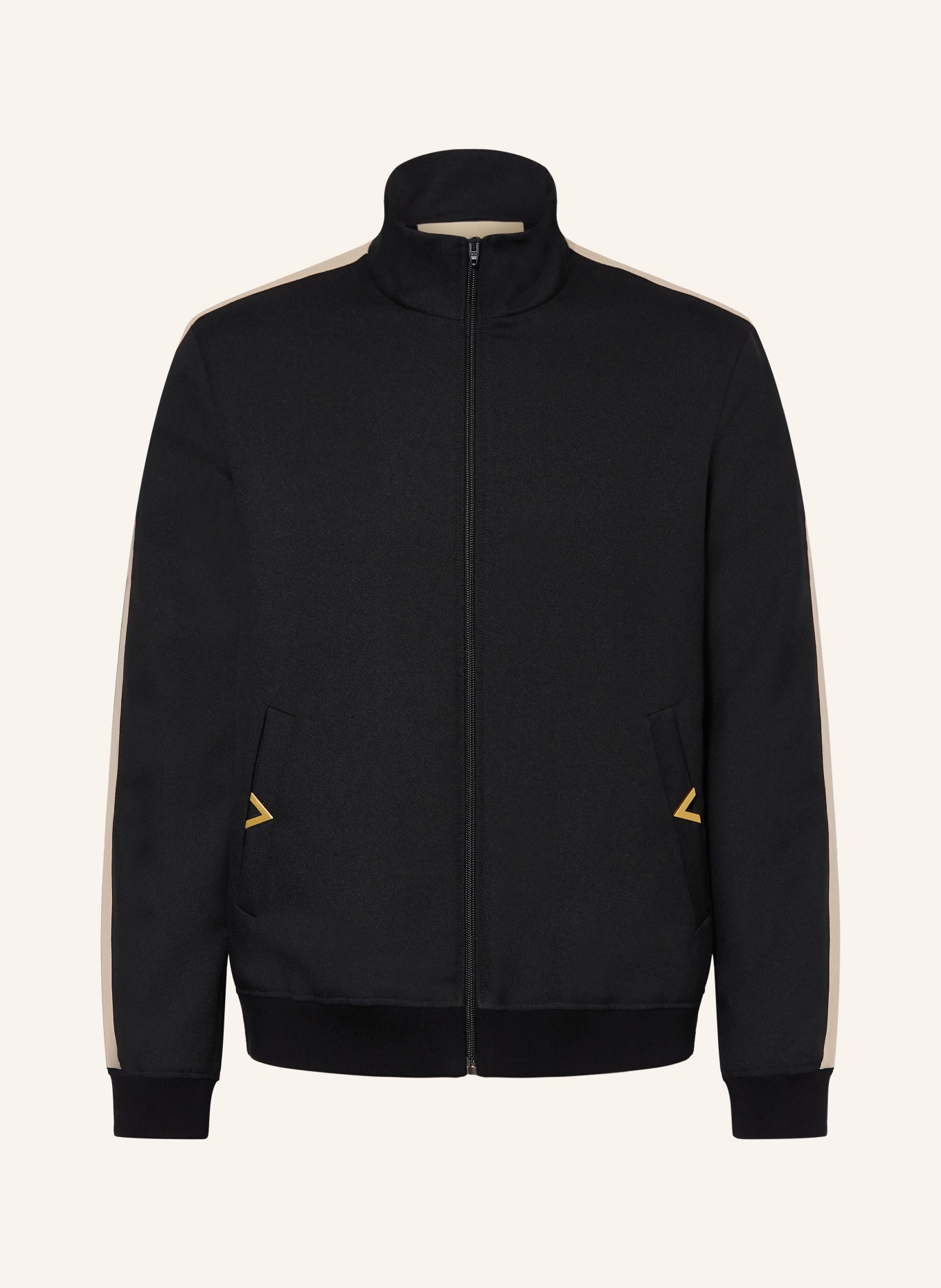 VALENTINO VGOLD-sweatjack met galonstrepen: ZWART / BEIGE