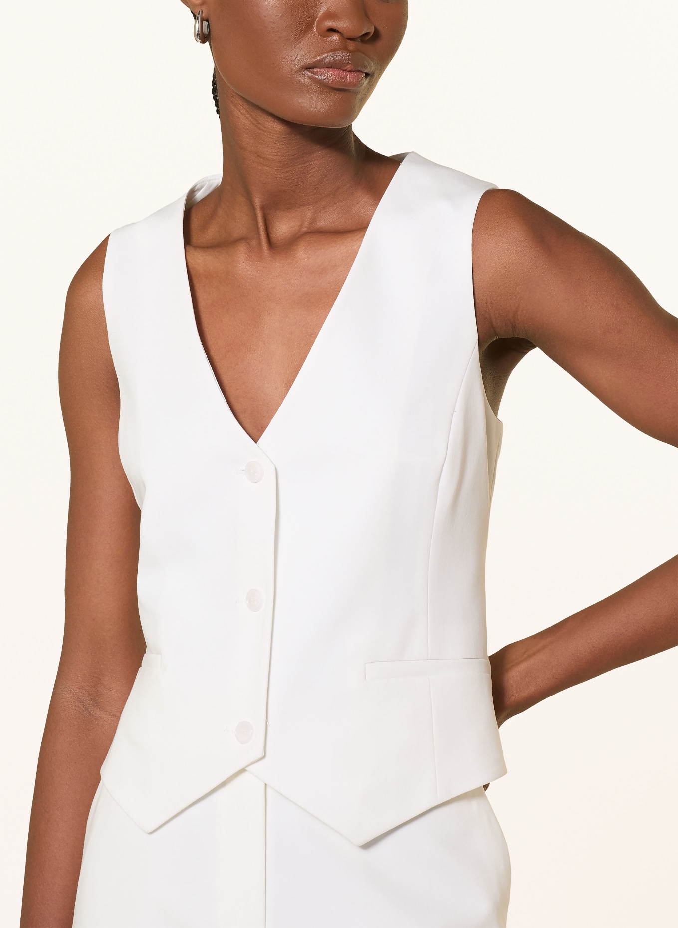 darling harbour blazer vest: ECRU