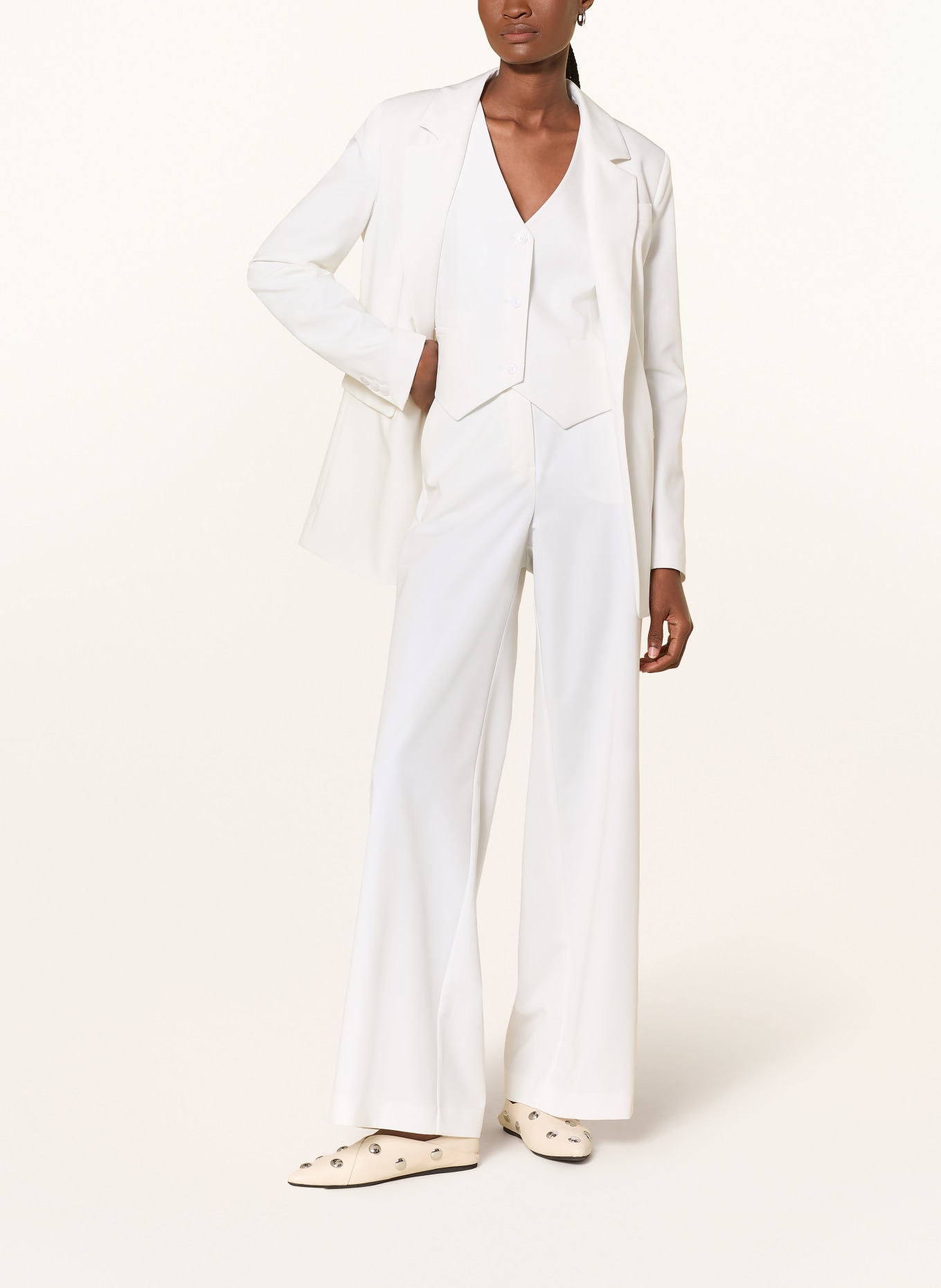 darling harbour blazer vest: ECRU