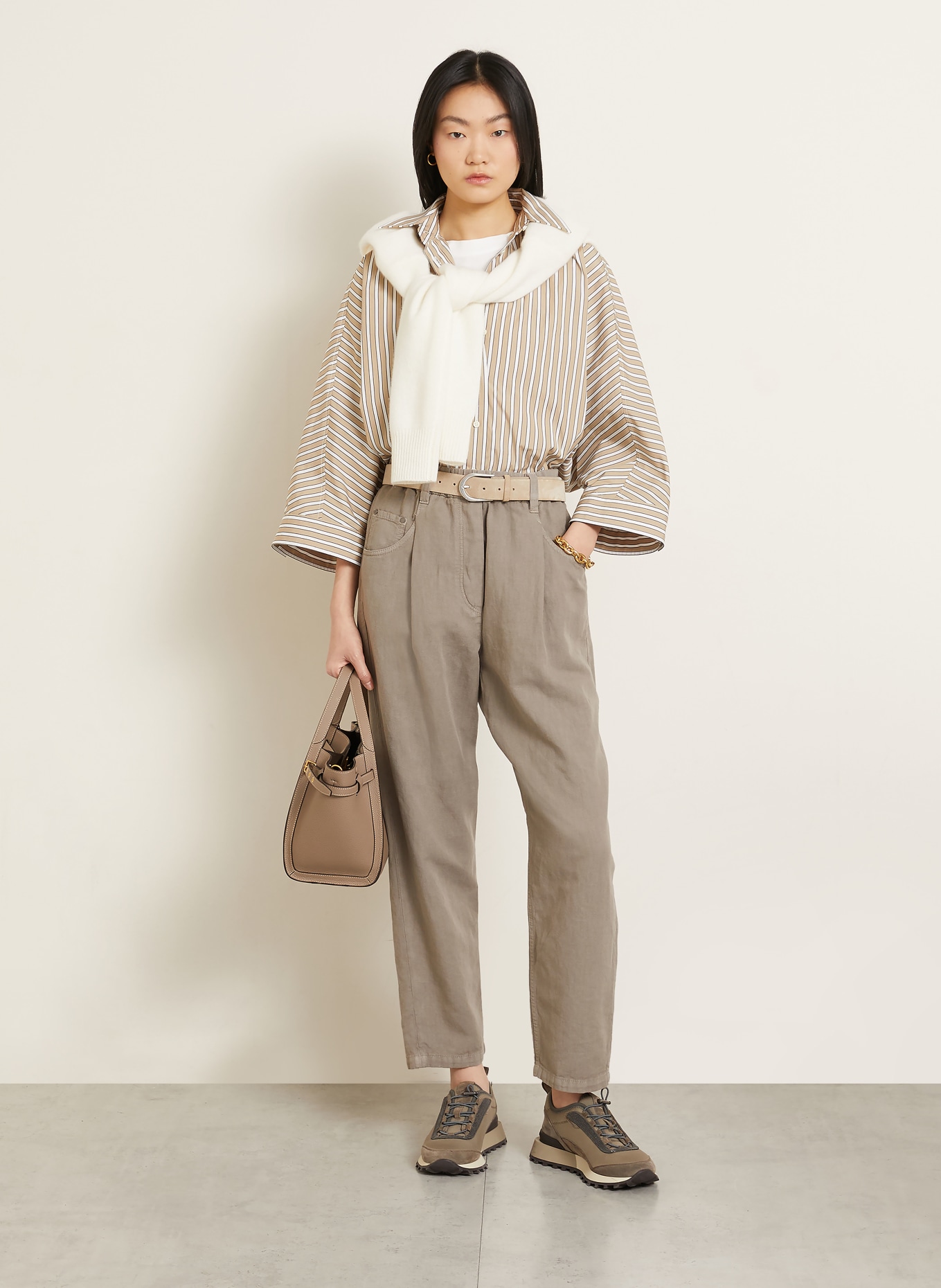 BRUNELLO CUCINELLI Jeans mom: C9325 EARTH BROWN