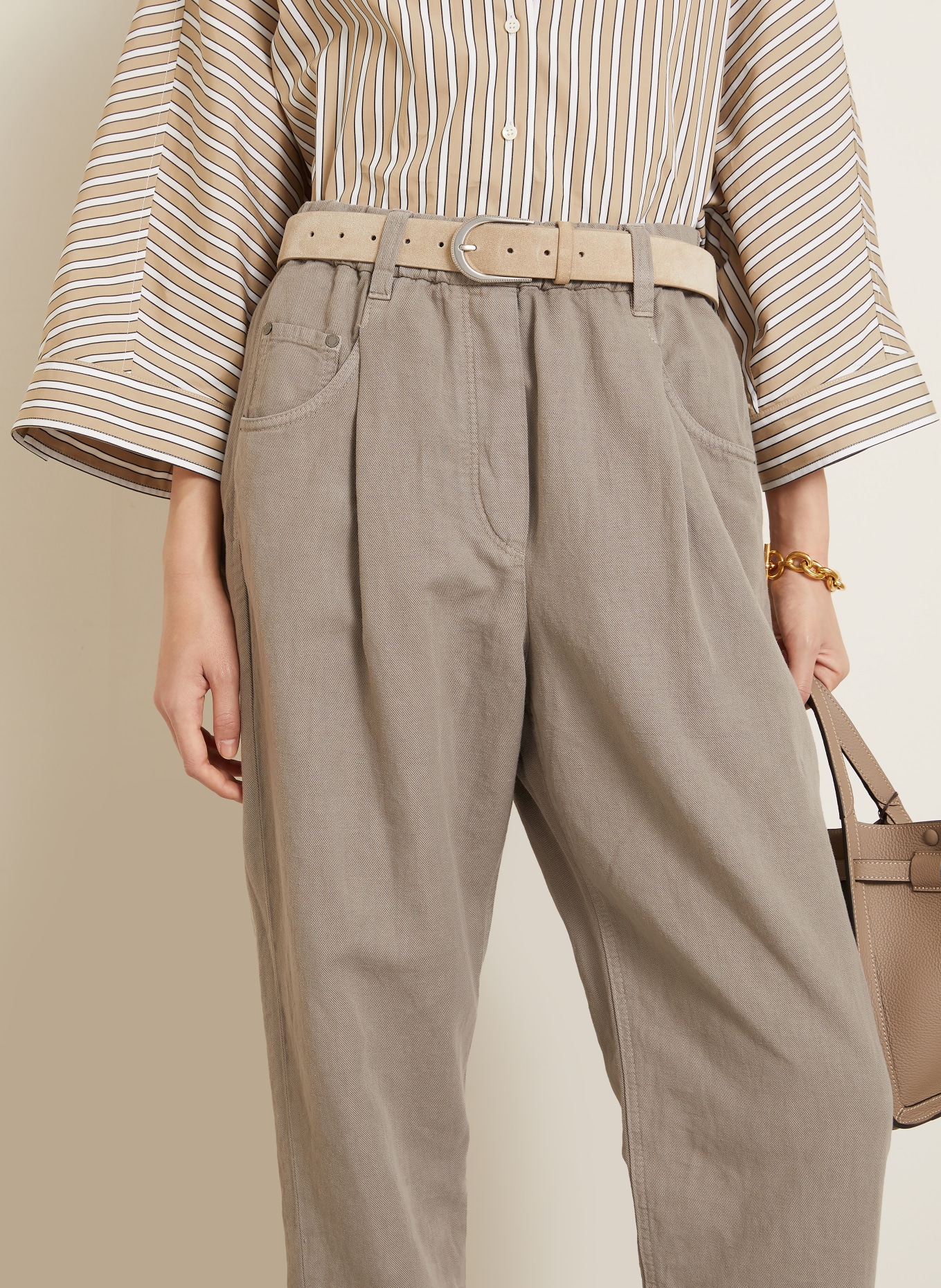 BRUNELLO CUCINELLI Jeans mom: C9325 EARTH BROWN