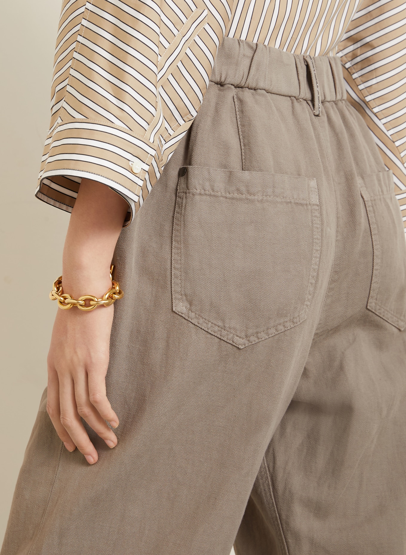 BRUNELLO CUCINELLI Jeans mom: C9325 EARTH BROWN