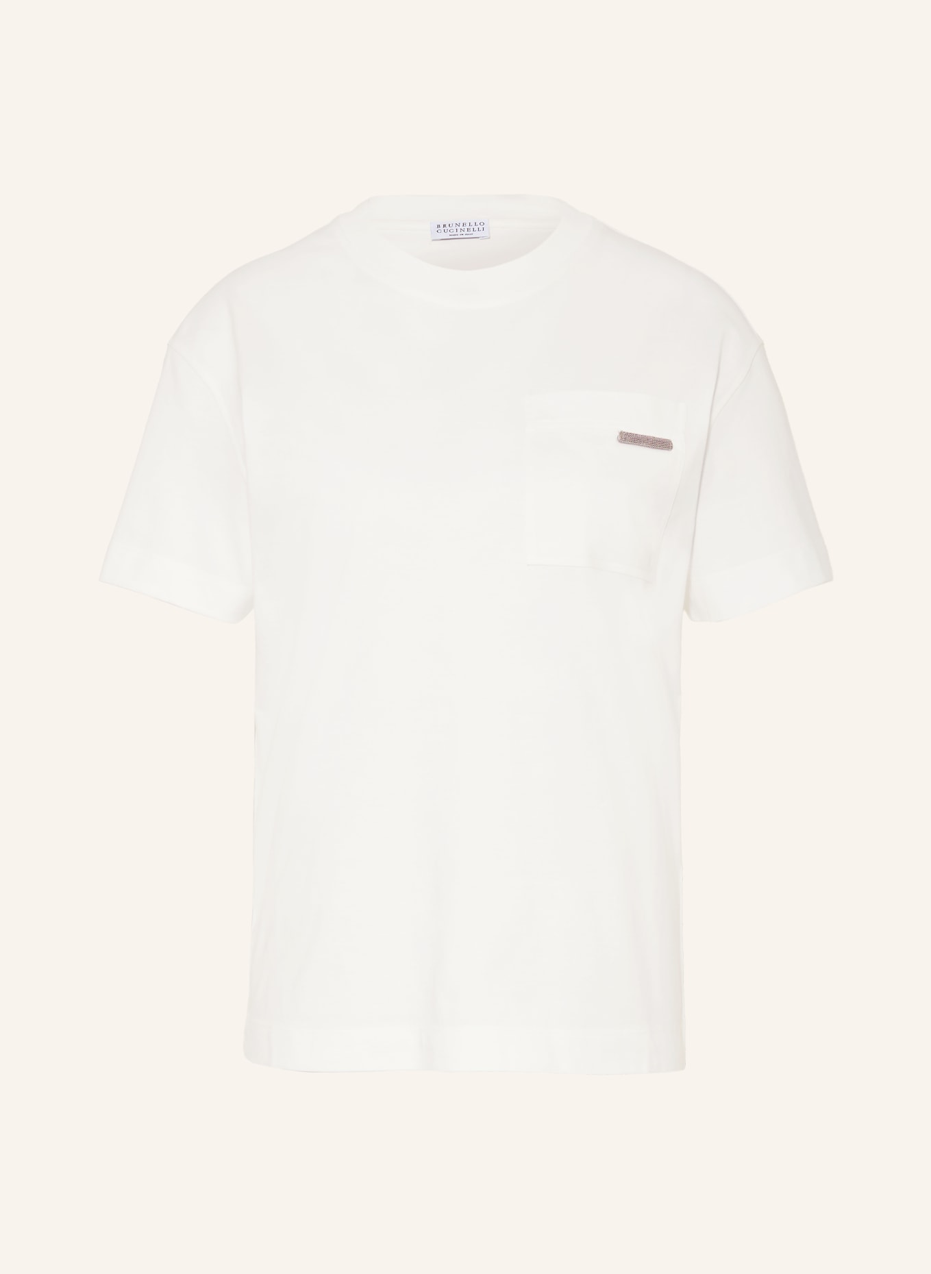 BRUNELLO CUCINELLI T-Shirt mit Schmucksteinen: WEISS