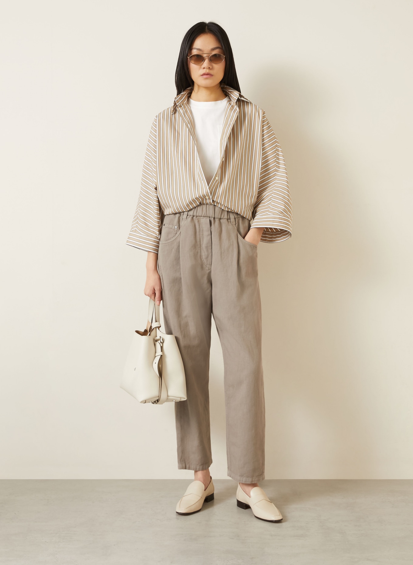 BRUNELLO CUCINELLI T-Shirt mit Schmucksteinen: WEISS