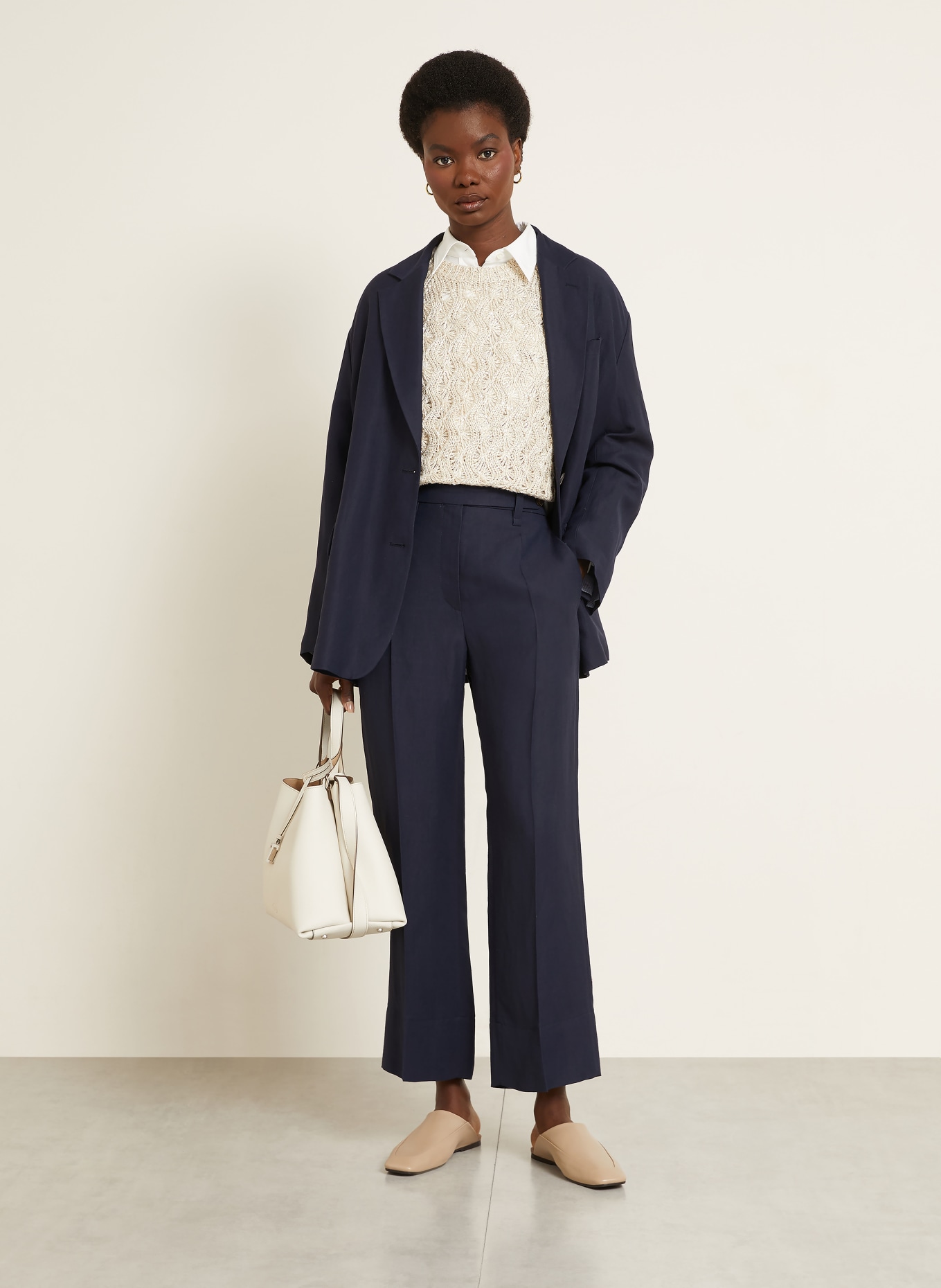 BRUNELLO CUCINELLI Pantalon 7/8: BLEU FONCÉ