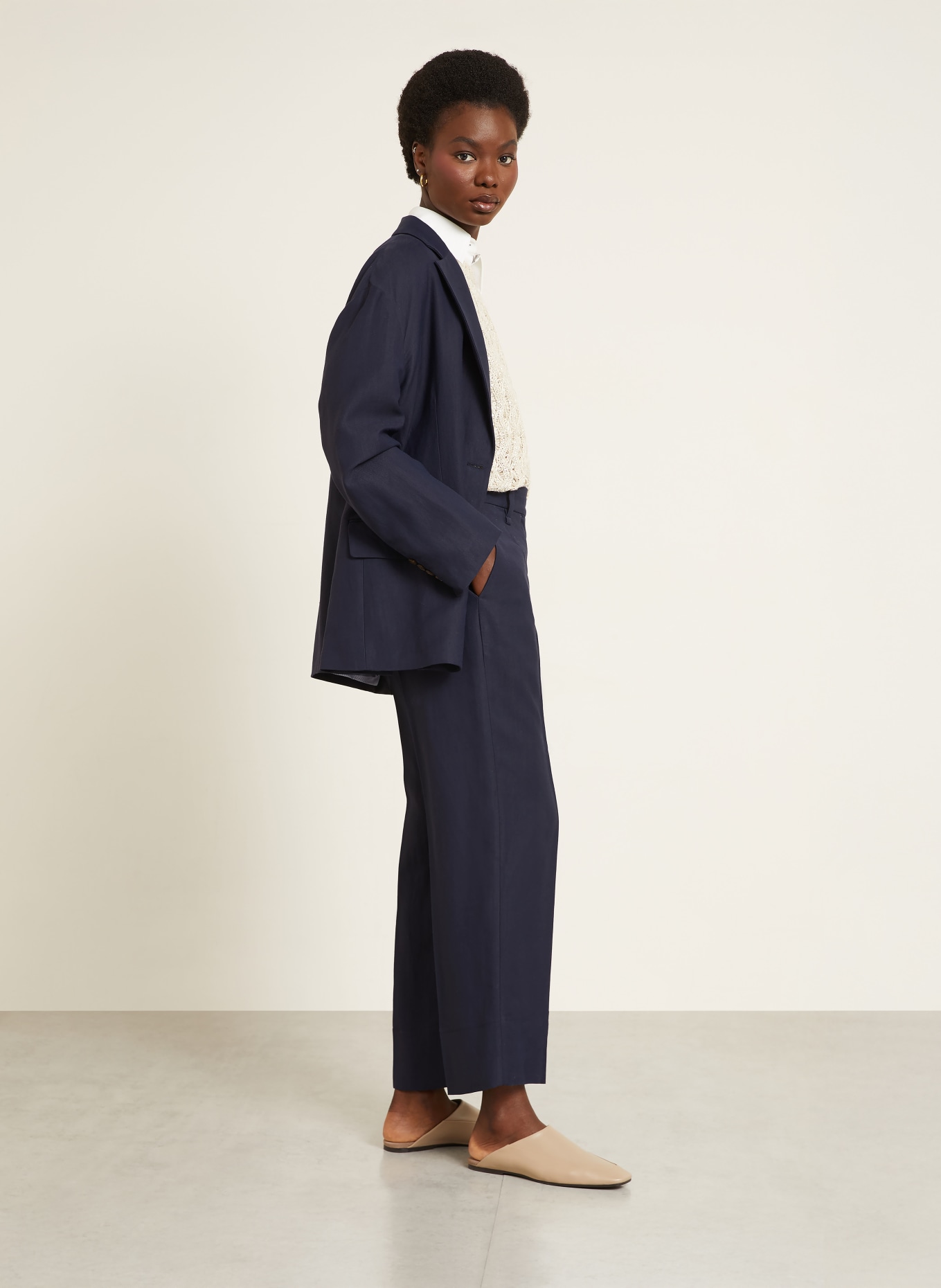 BRUNELLO CUCINELLI Pantalon 7/8: BLEU FONCÉ