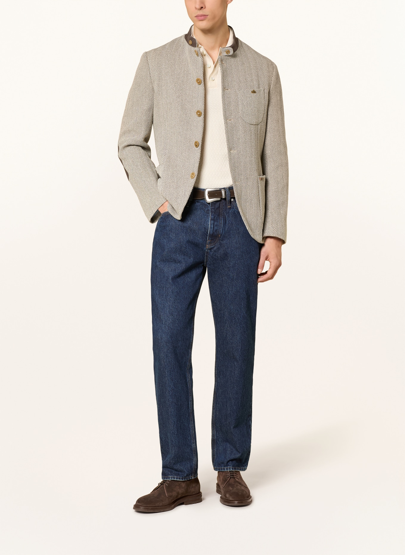 Luis Trenker Janker LUSANDRO: TAUPE / BROWN / CREAM