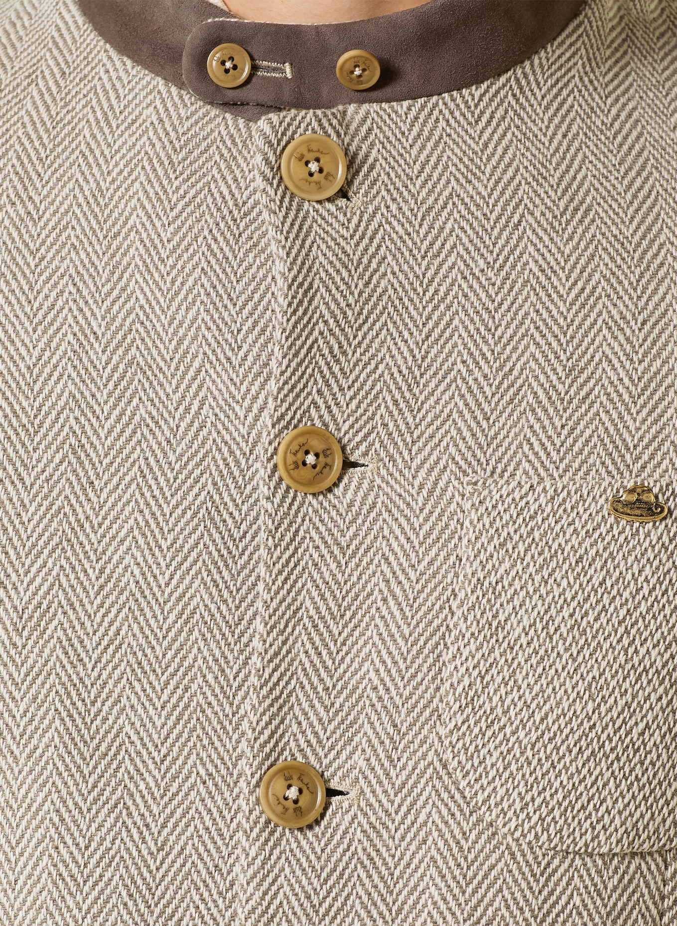 Luis Trenker Janker LUSANDRO: TAUPE / BROWN / CREAM