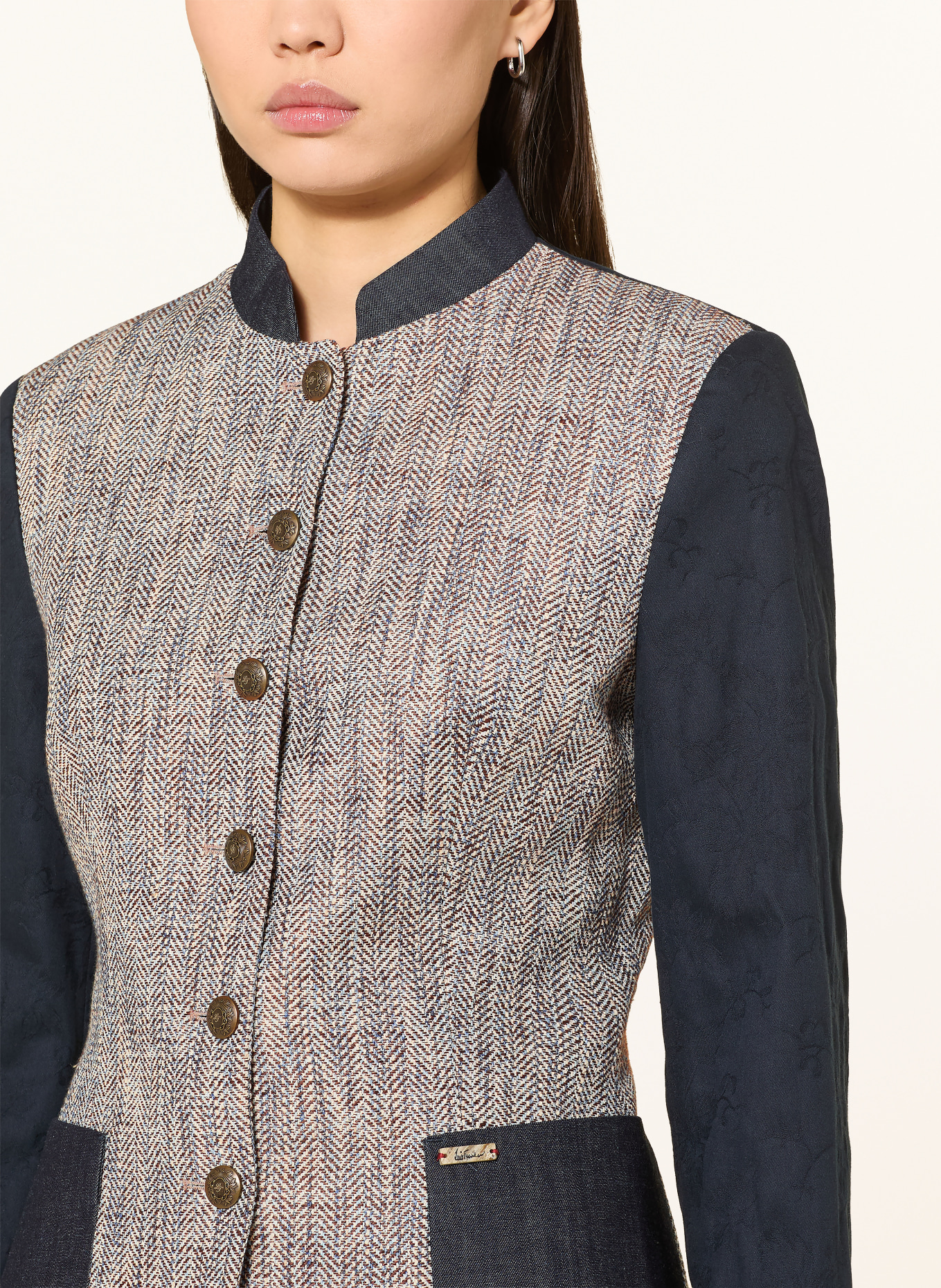 Luis Trenker Blazer LUREESE en mélange de matières: BLEU FONCÉ / MARRON / BLEU GRIS