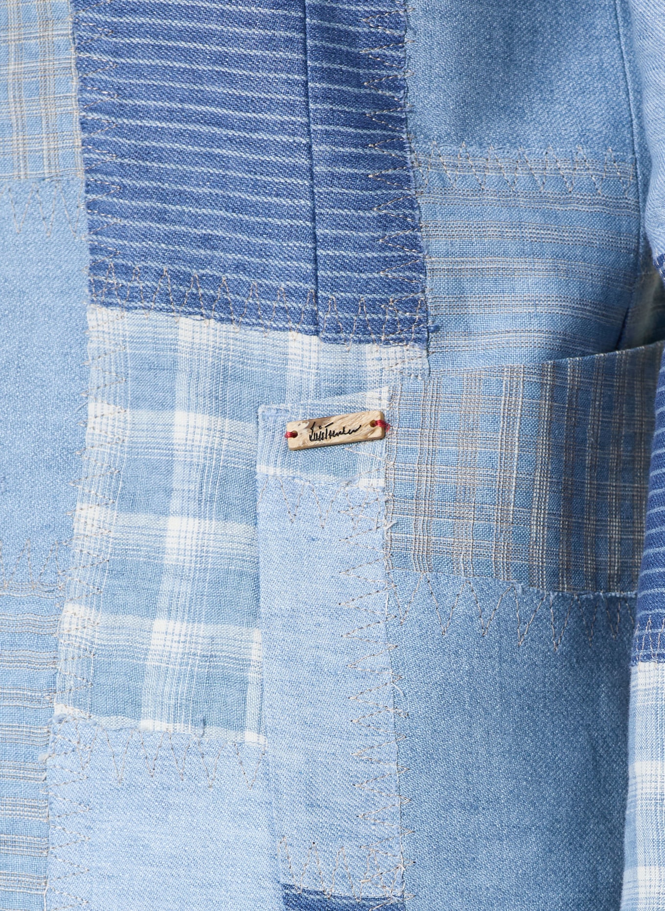 Luis Trenker Janker LUSANDRO aus Leinen: HELLBLAU / BLAU / WEISS