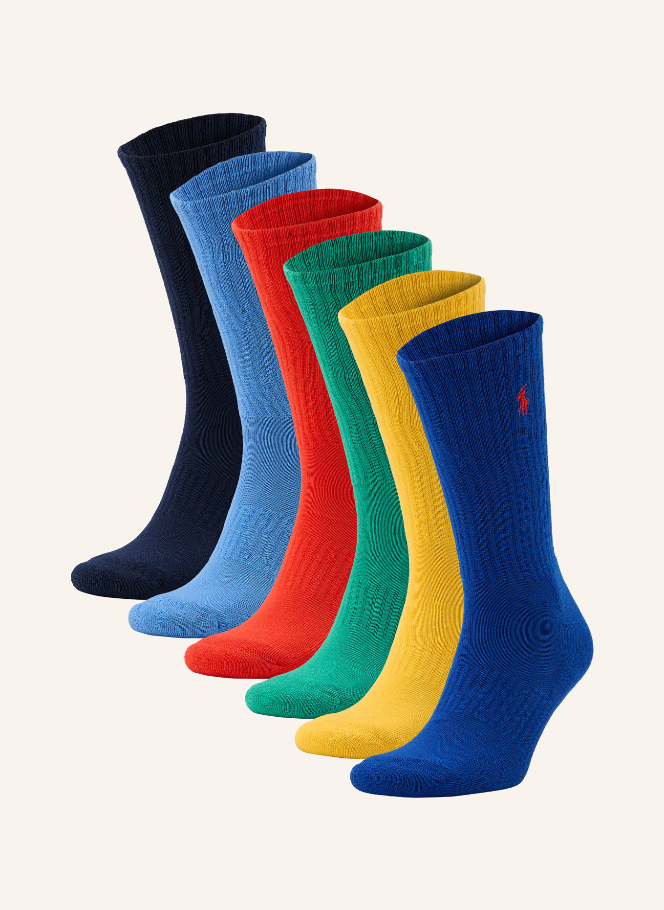 POLO RALPH LAUREN 6er-Pack Strümpfe: DUNKELBLAU / GELB / GRÜN