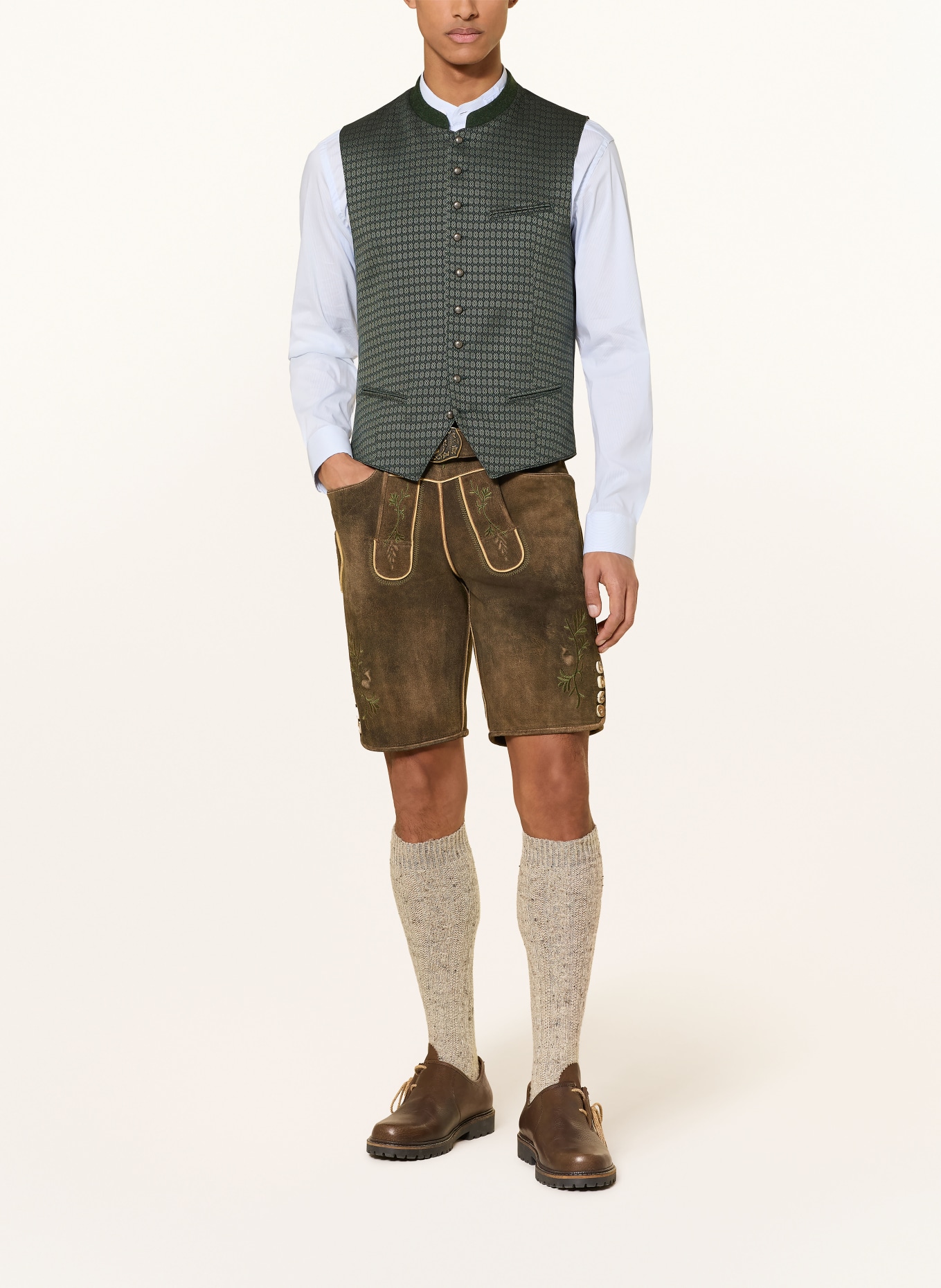 HIRSCHER Pantalon en cuir BURGHAUSEN: MARRON FONCÉ