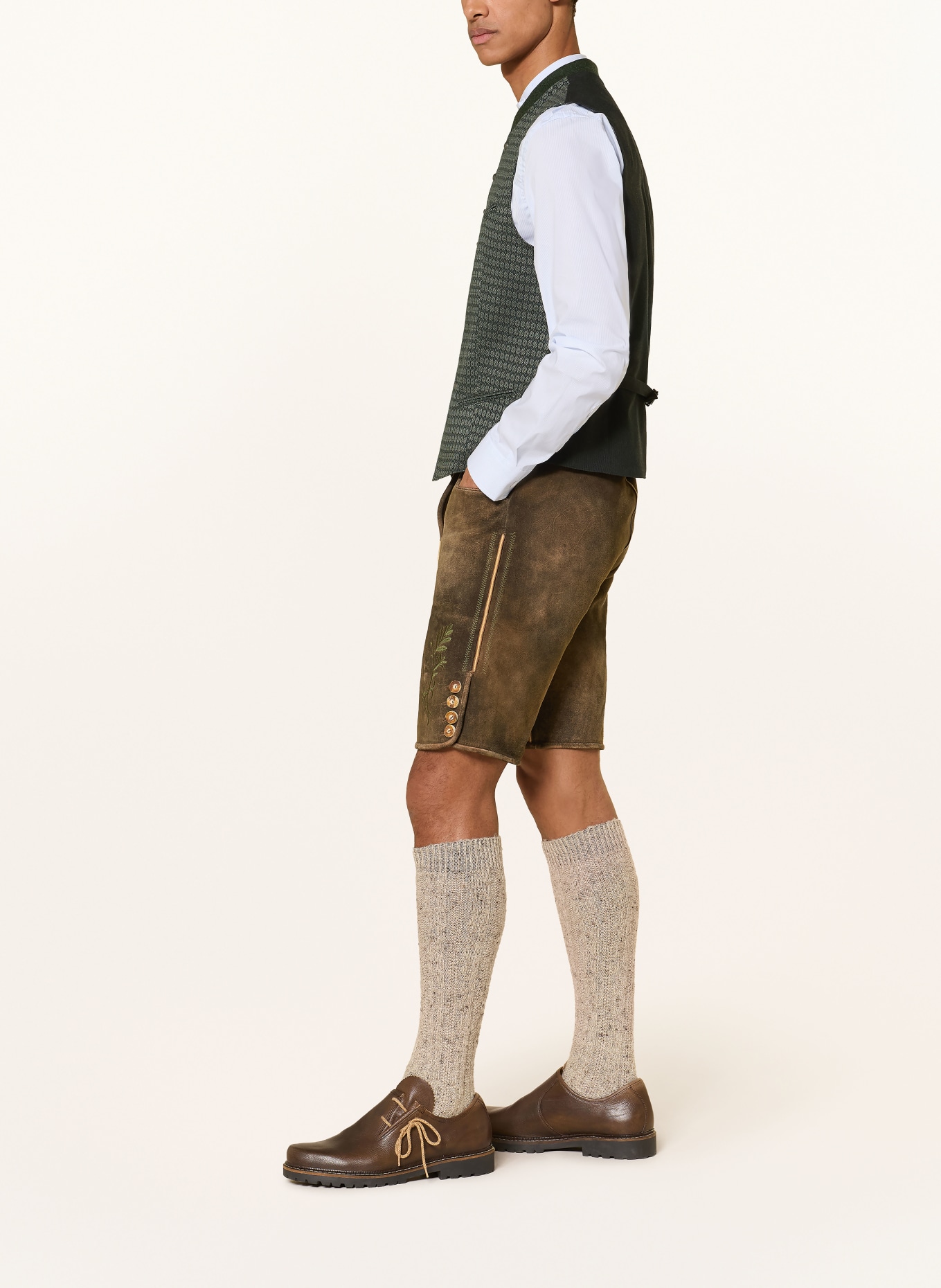 HIRSCHER Pantalon en cuir BURGHAUSEN: MARRON FONCÉ