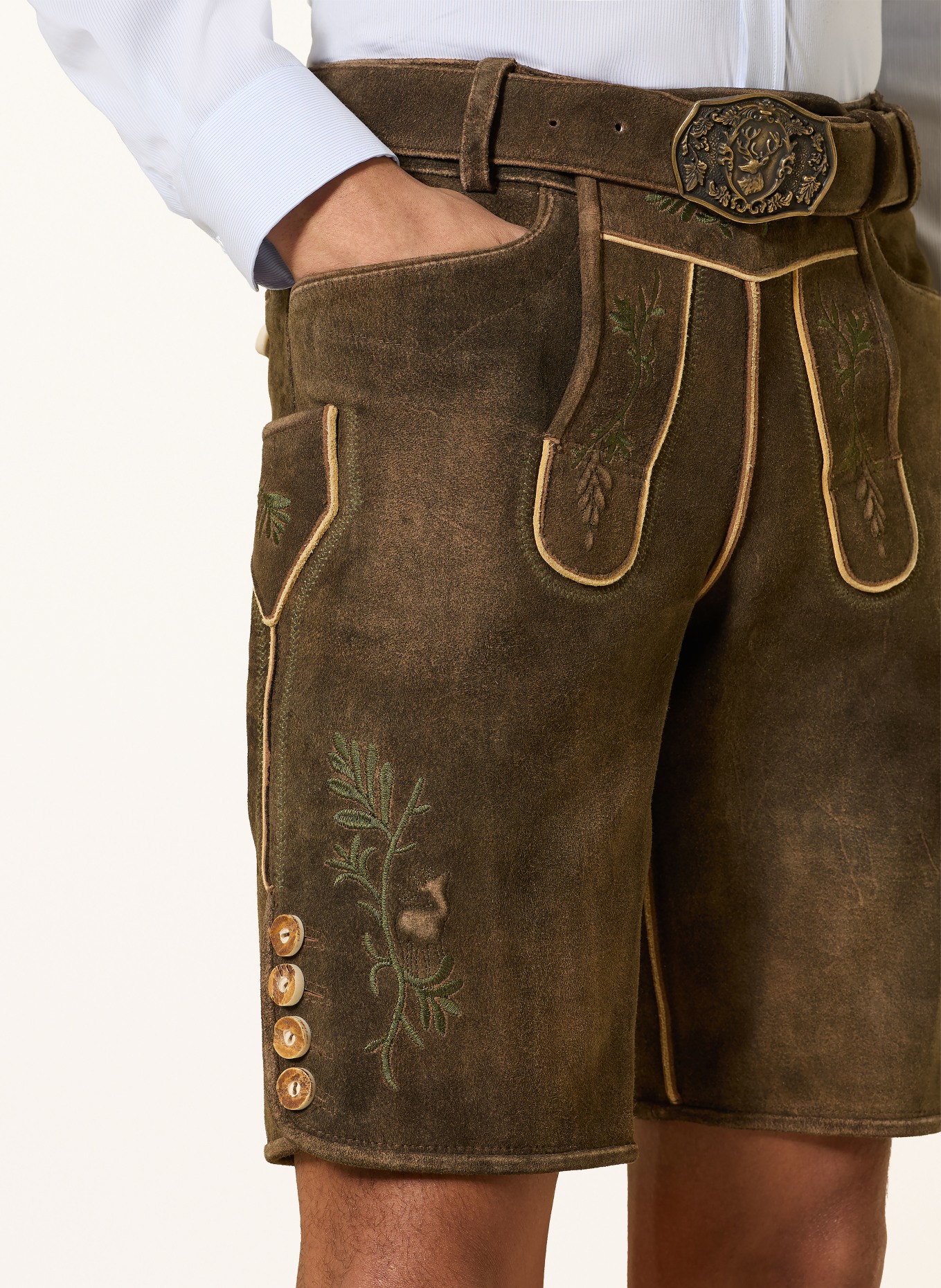 HIRSCHER Pantalon en cuir BURGHAUSEN: MARRON FONCÉ