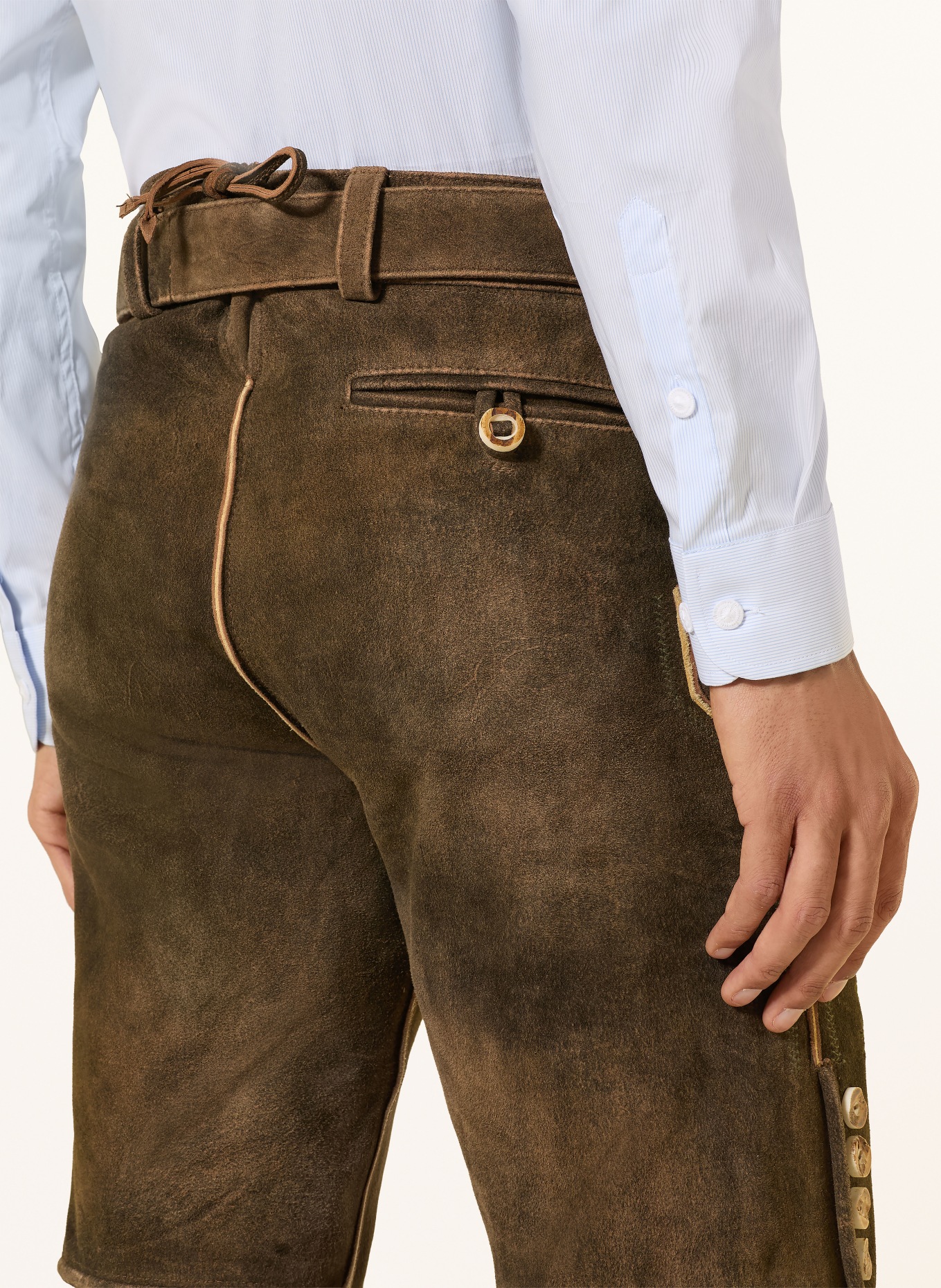 HIRSCHER Pantalon en cuir BURGHAUSEN: MARRON FONCÉ