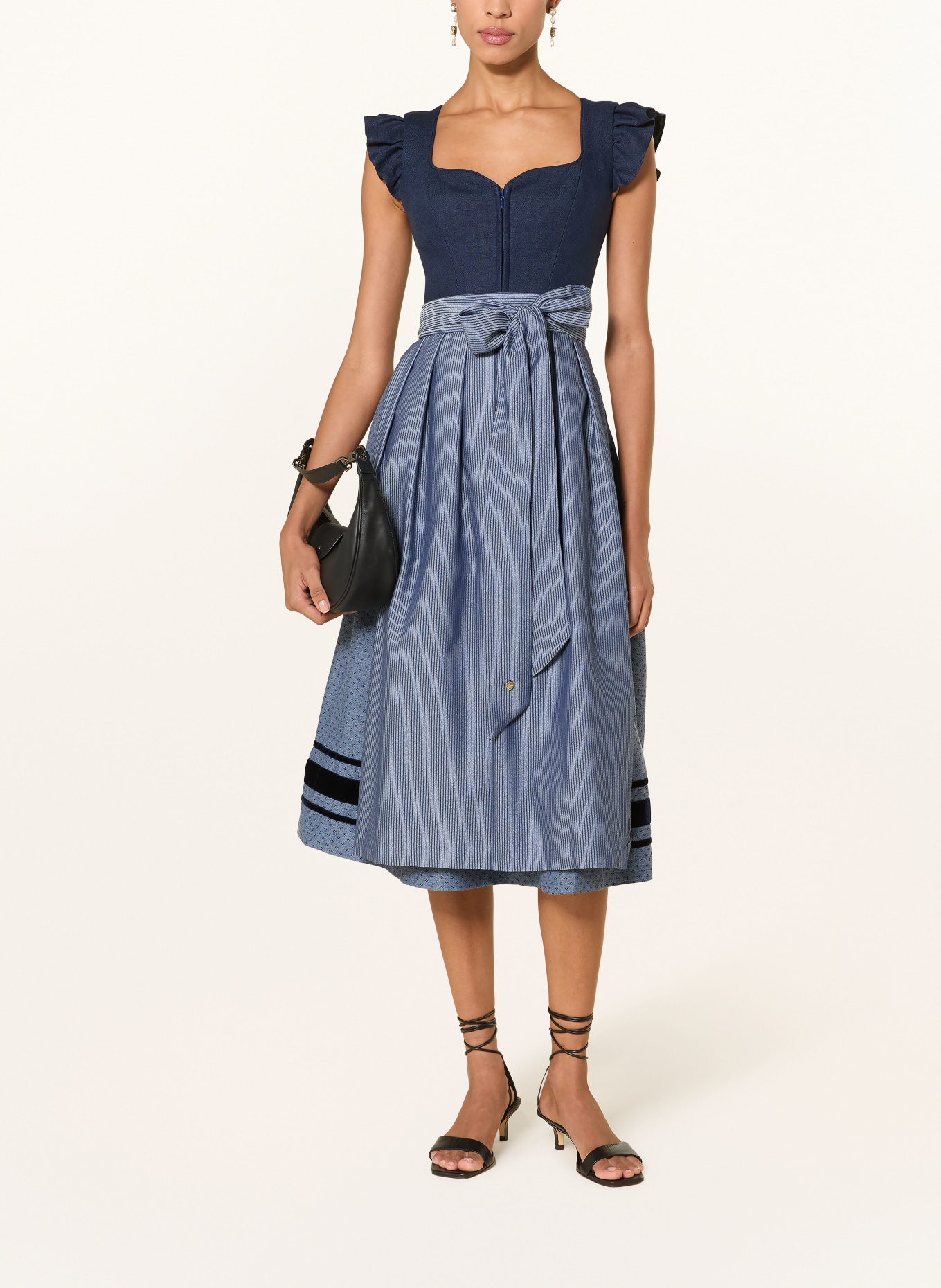 AlpenHERZ Lniana sukienka MARIE: NIEBIESKI / GRANATOWY