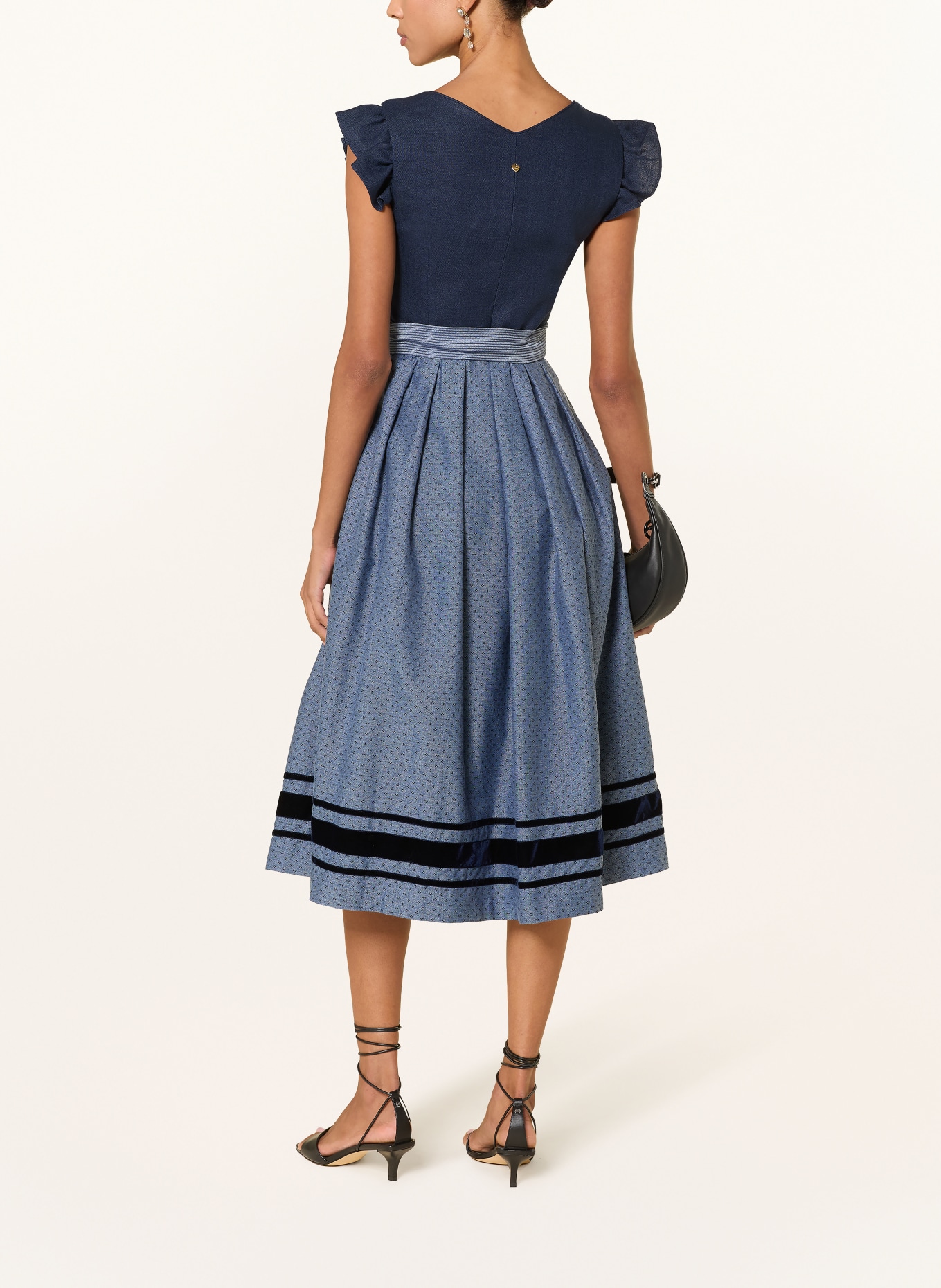 AlpenHERZ Lniana sukienka MARIE: NIEBIESKI / GRANATOWY