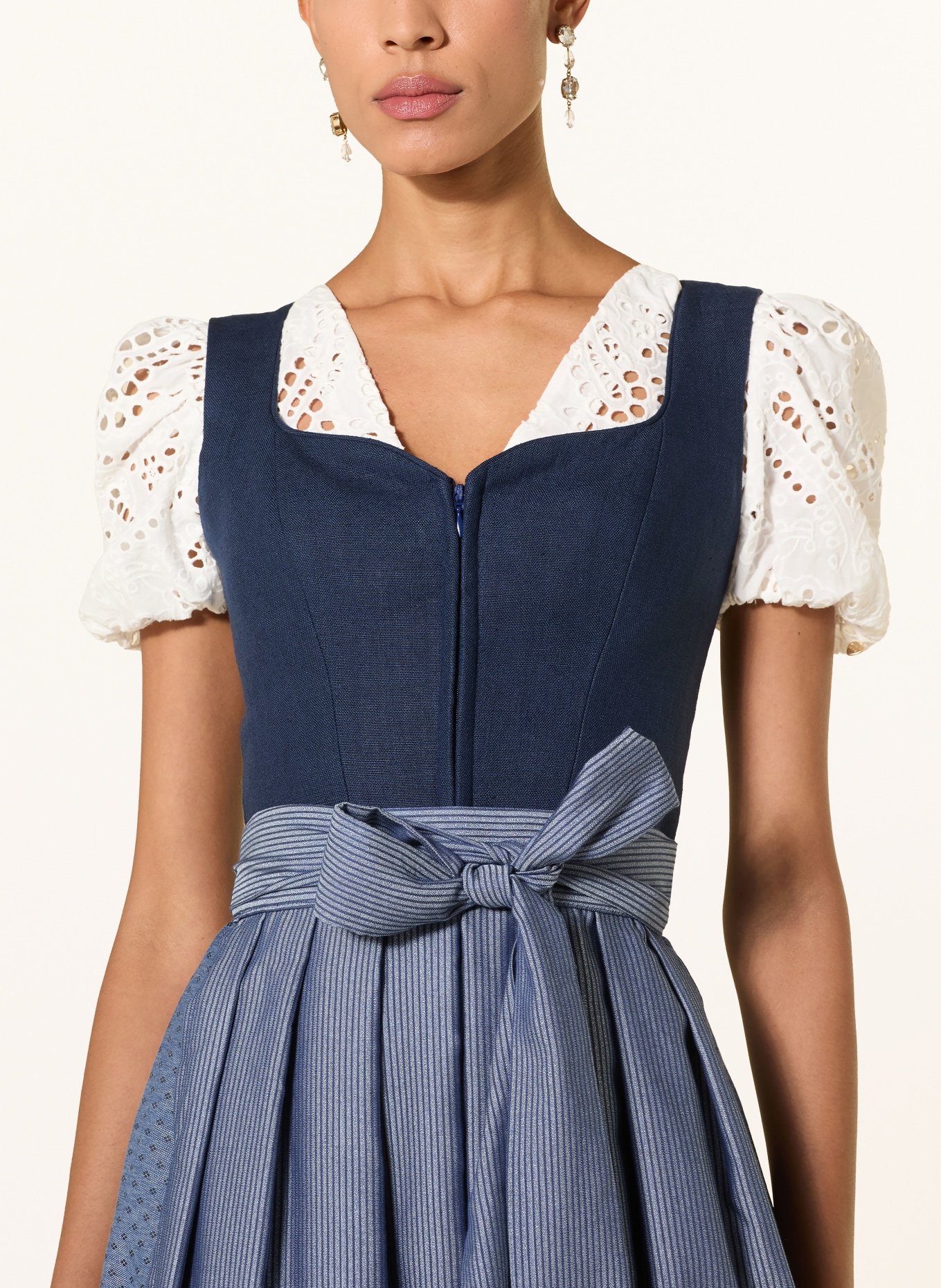 AlpenHERZ Lniana sukienka MARIE: NIEBIESKI / GRANATOWY