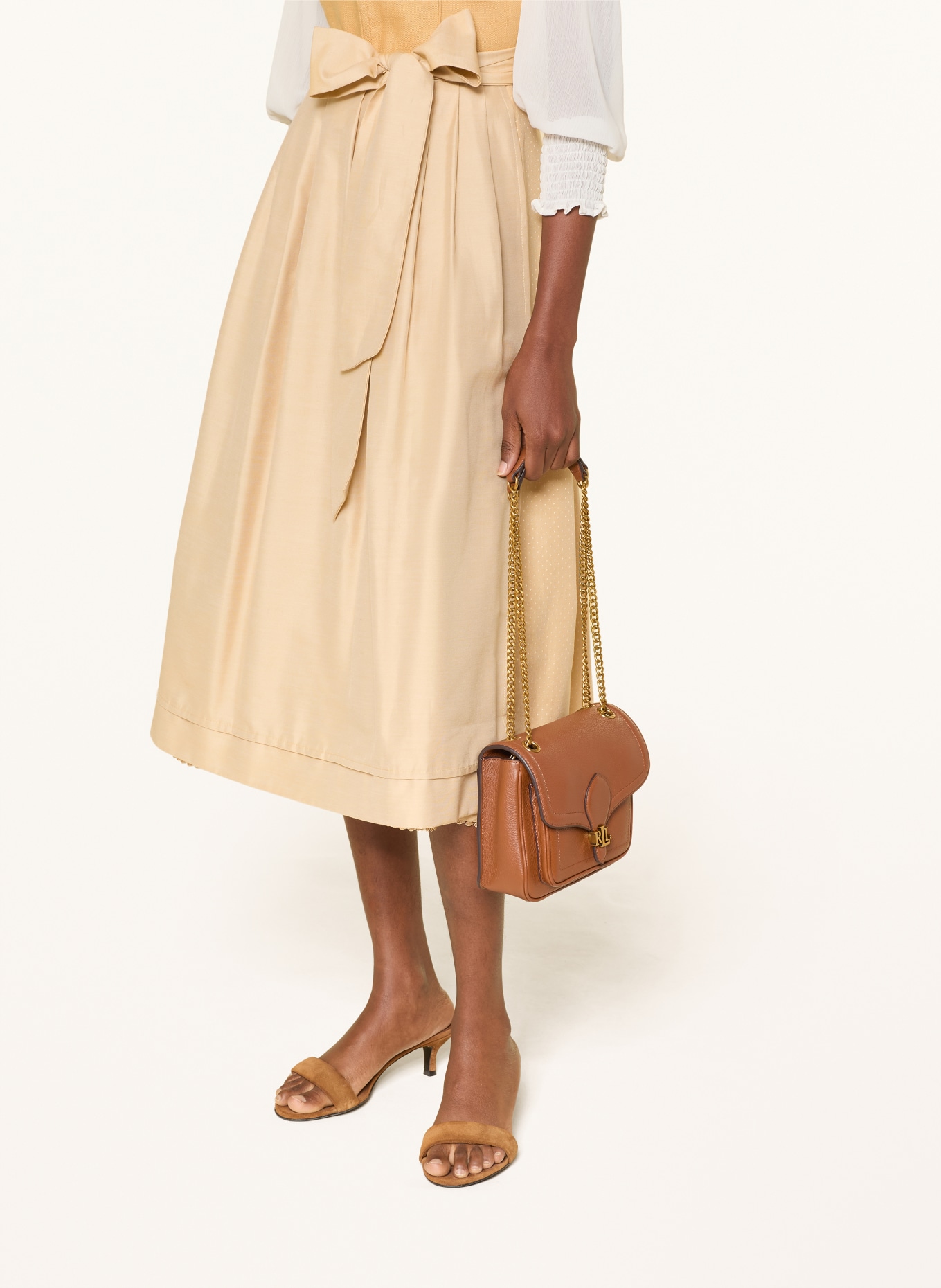 Heimatglück Tracht Dirndl EVA met linnen: GEEL