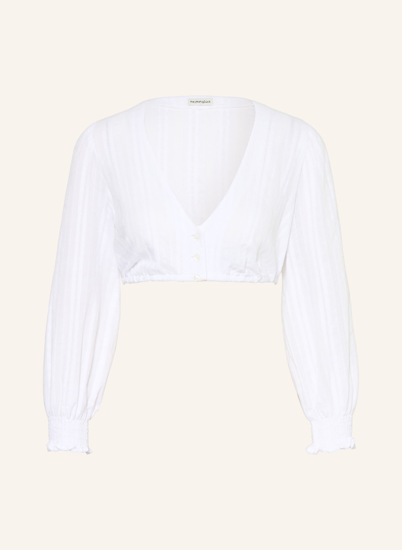 Heimatglück Tracht CHARLOTTE dirndl blouse with 3/4 sleeves: WHITE