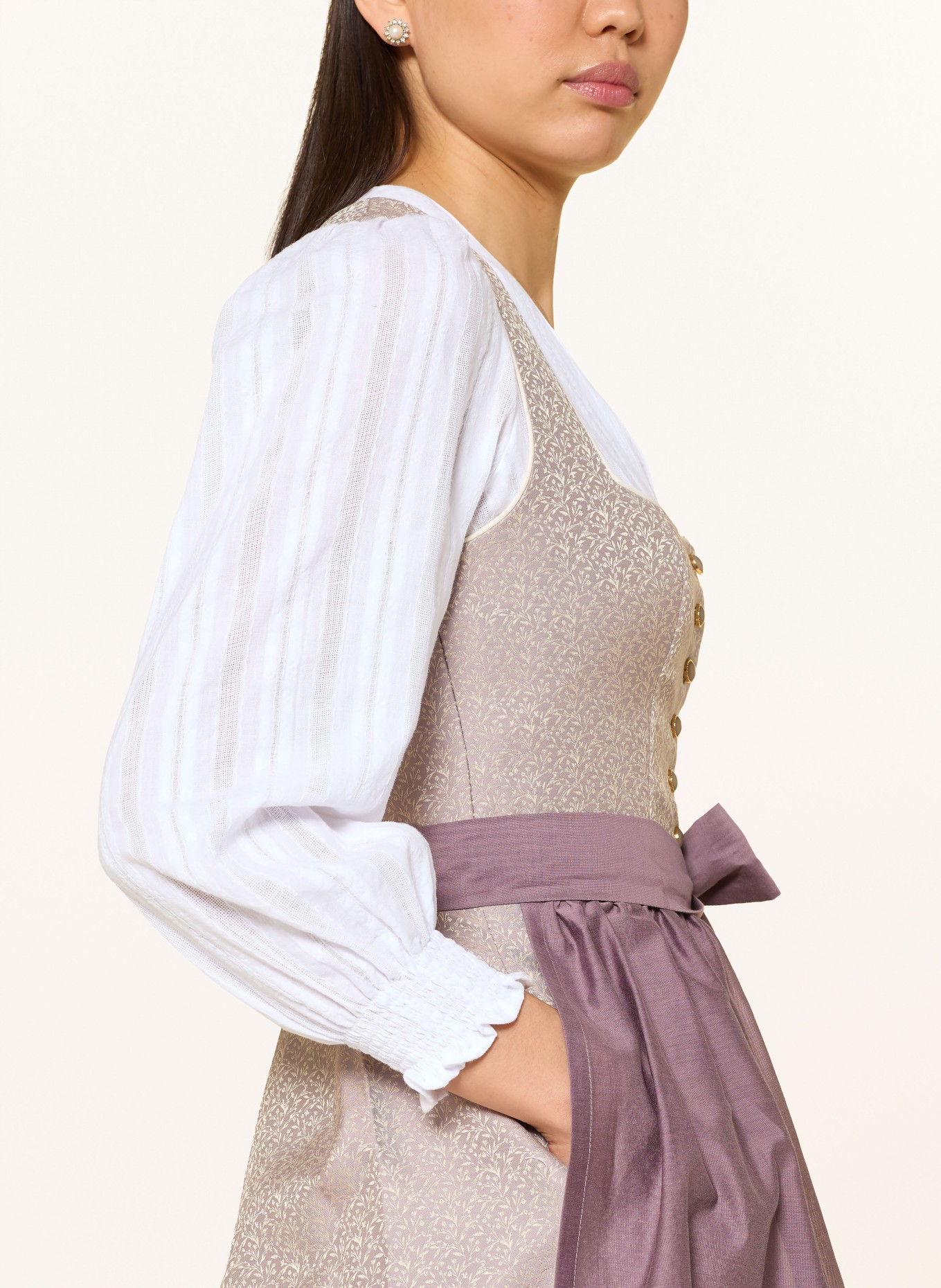 Heimatglück Tracht CHARLOTTE dirndl blouse with 3/4 sleeves: WHITE