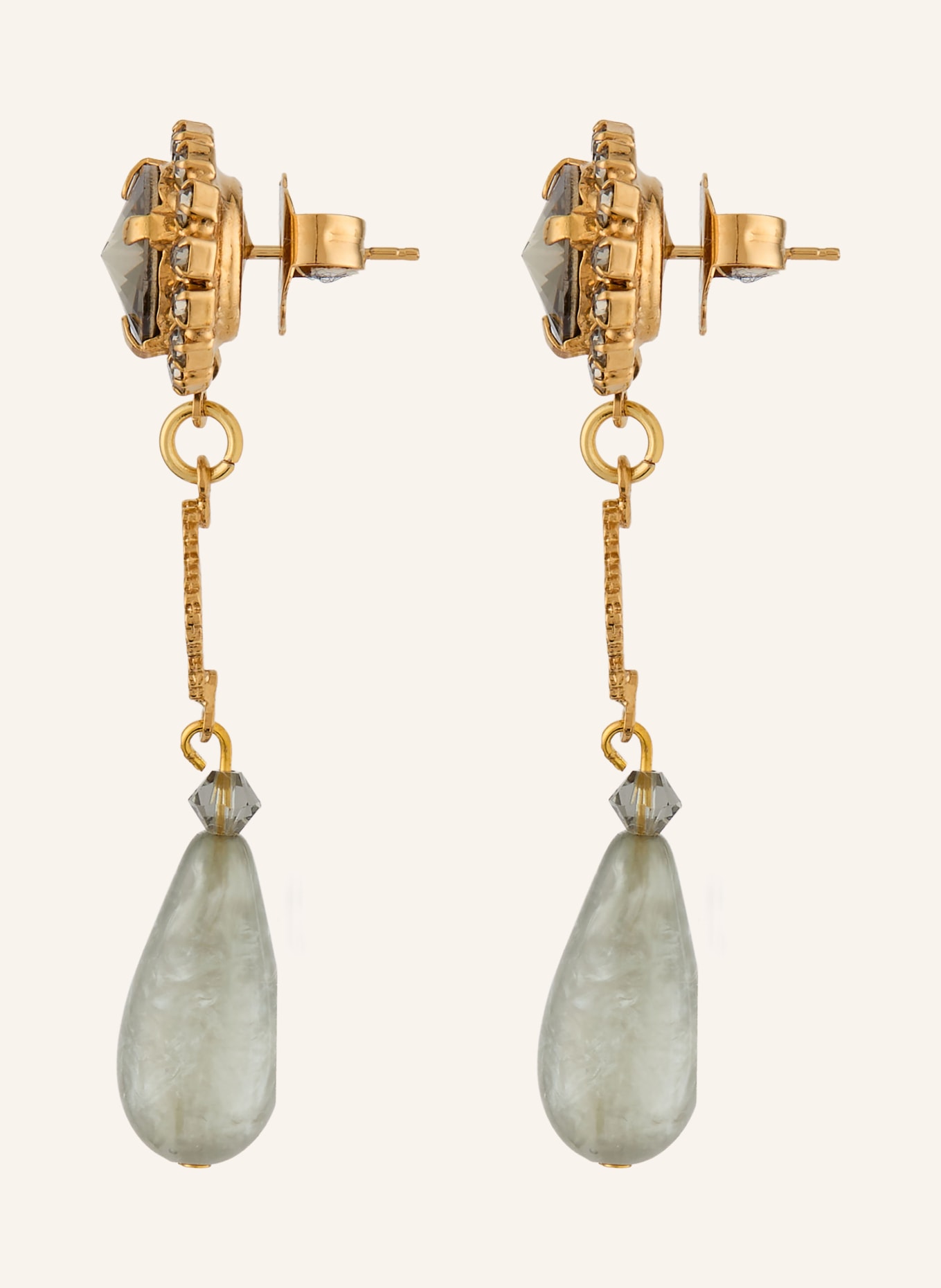 Seenberg Ohrhänger: GOLD / DUNKELGRAU / MINT