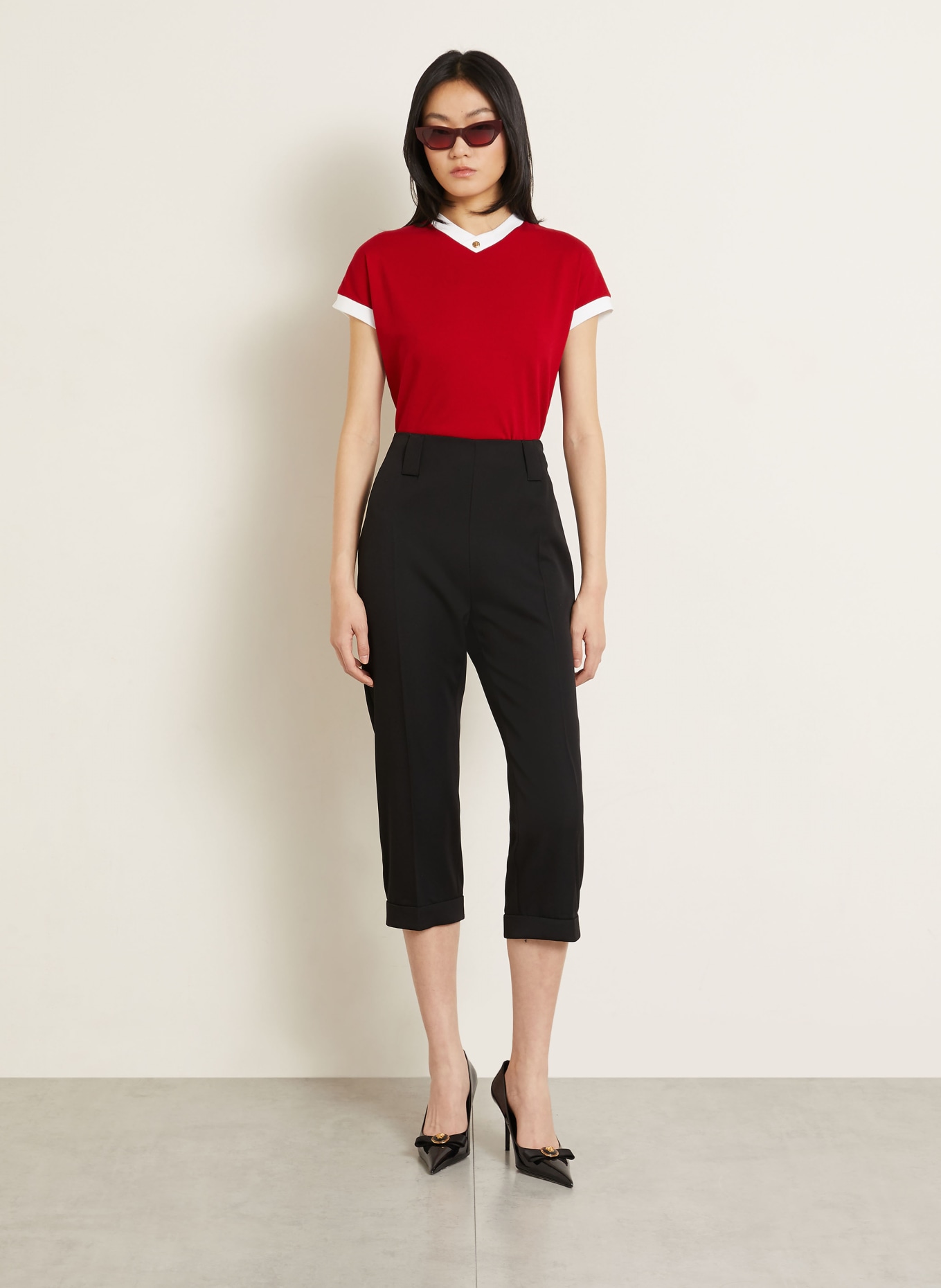 VERSACE T-Shirt: ROT / WEISS